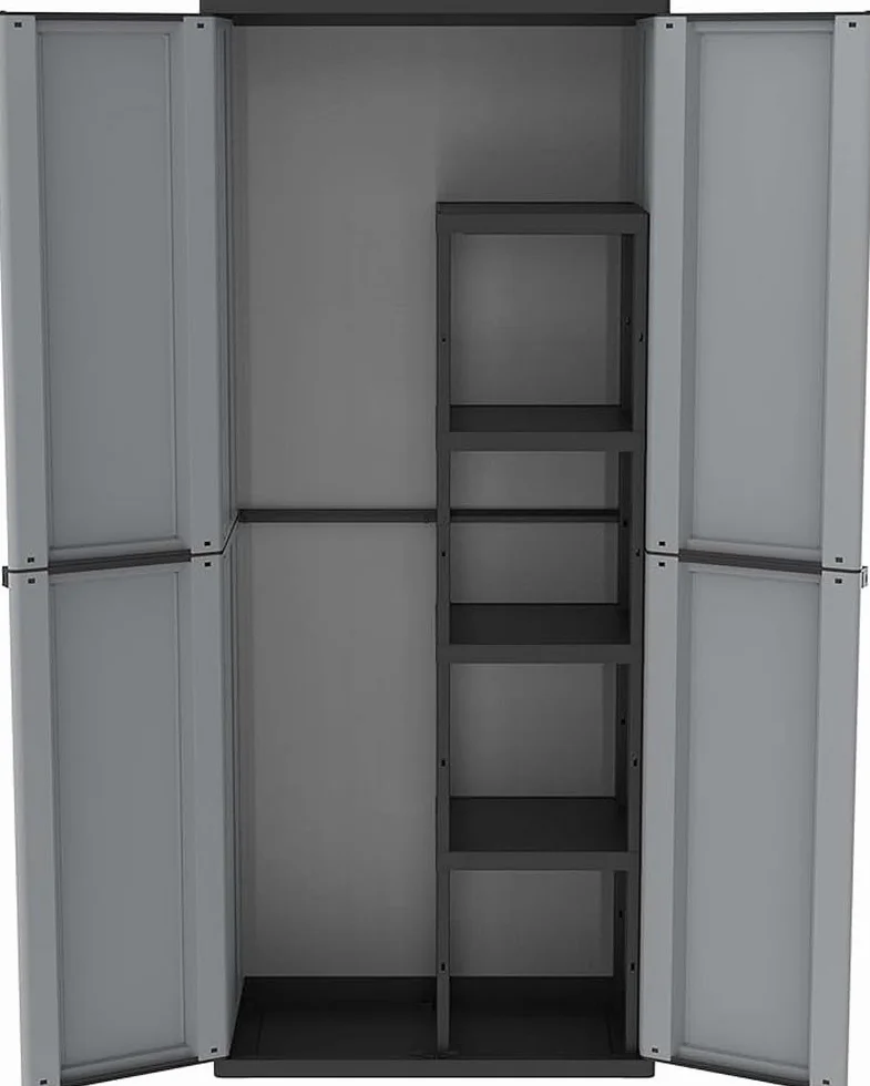 Armario 2 Puertas con Estantería Interna y 4 Estantes 68x37,5x163,5 cm