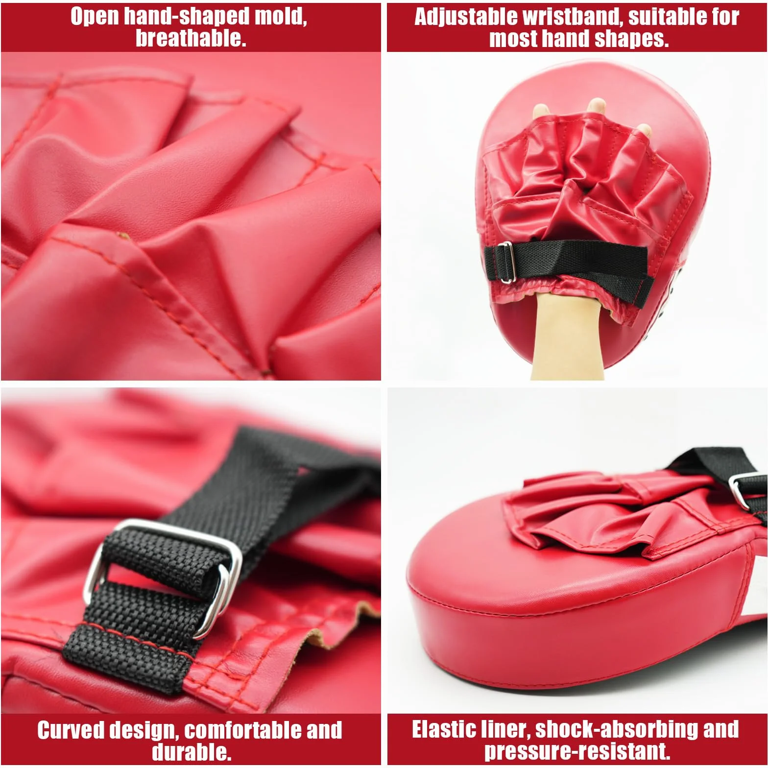 Manoplas Boxeo Almohadillas Entrenamiento Kickboxing Paos Muay Thai Cuero Curvadas Boxing Taekwondo Pads Punch Artes Marciales Absorben