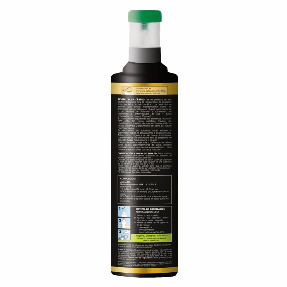 Revital Plus Césped Líquido 1L Recuperador de Césped Envejecido con Aminoácidos Abono