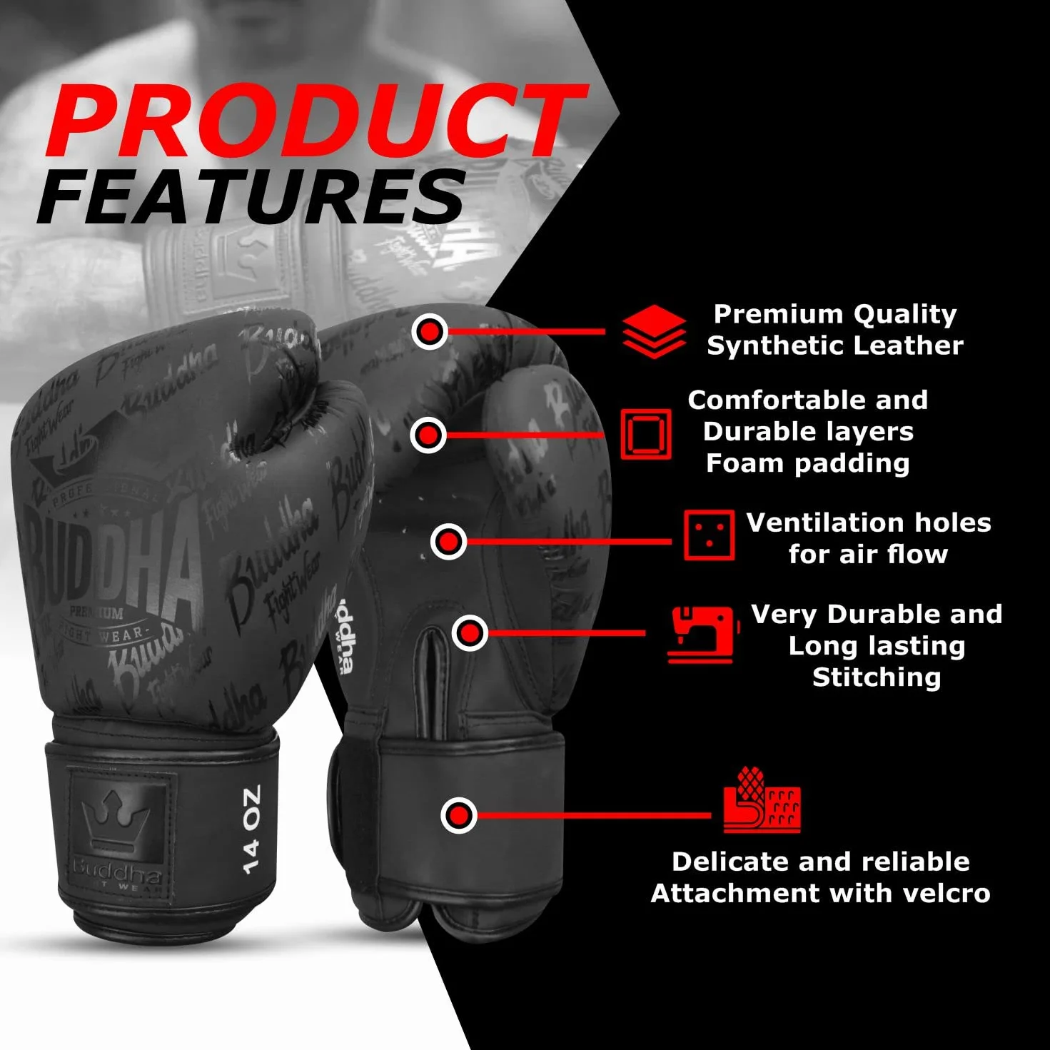 Buddha Fight Wear Guantes de Entrenamiento y Combate
