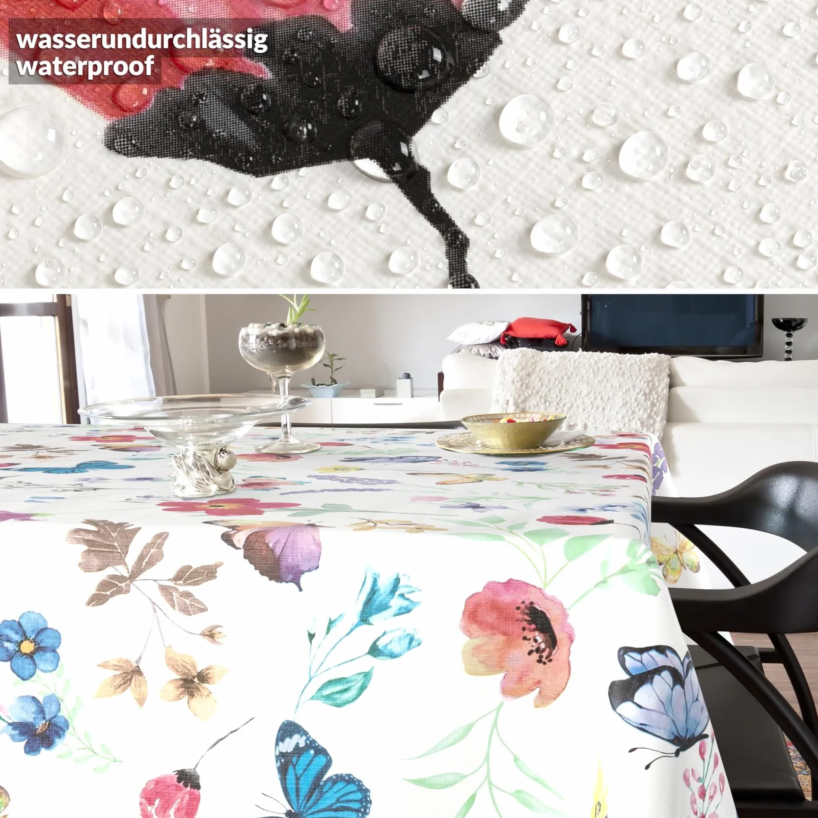 Mantel de Hule Lavable Impermeable Efecto Loto 200 x 140 cm