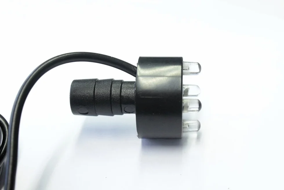 Juego de 3 luces LED blancas frías 12V CA para fuentes de agua, conector de doble pin, cable 2m