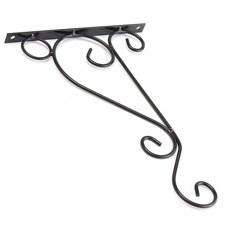 Soportes para Colgar Macetas Ganchos de Pared 25x20cm Negro 2 Piezas