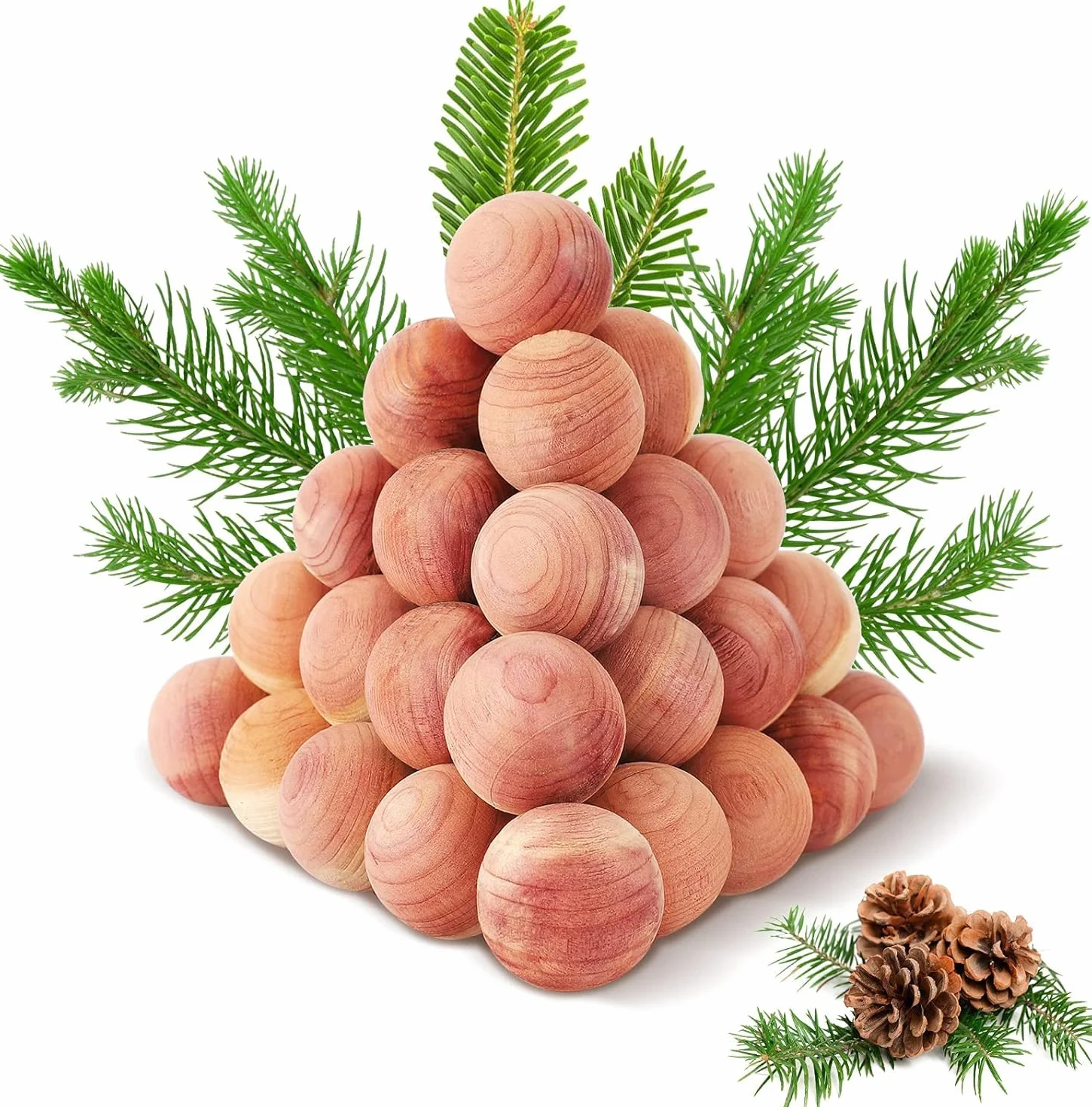 Cedro Antipolillas Natural 40 Piezas Bolas contra Polillas Armarios Ropa