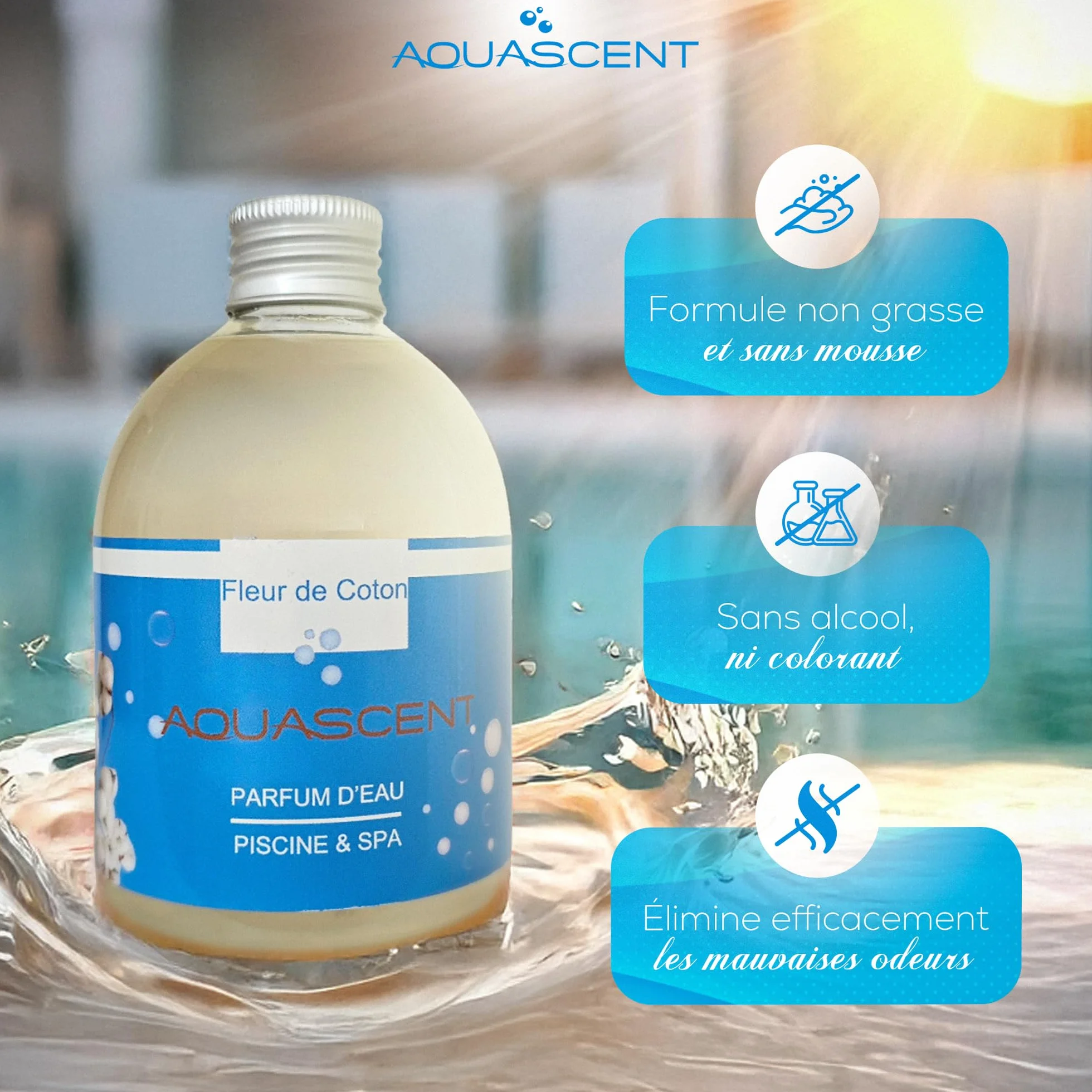Perfume para Agua de Piscina SPA Aroma Flor de Algodón 250 ml