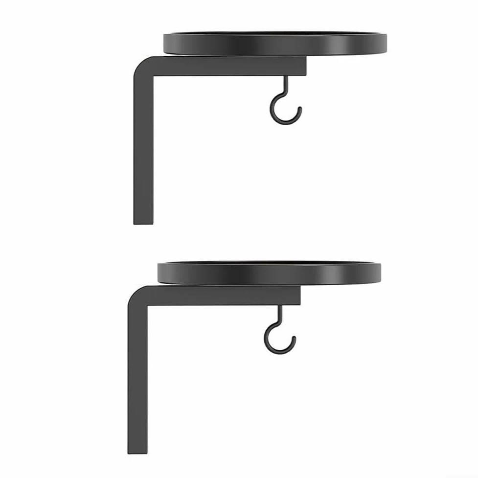 Colgador de pared para plantas, paquete de 2 soportes para macetas para interiores y exteriores, jardín, resistente, resistente al agua, diseño de borde elevado, instalación de decoración moderna