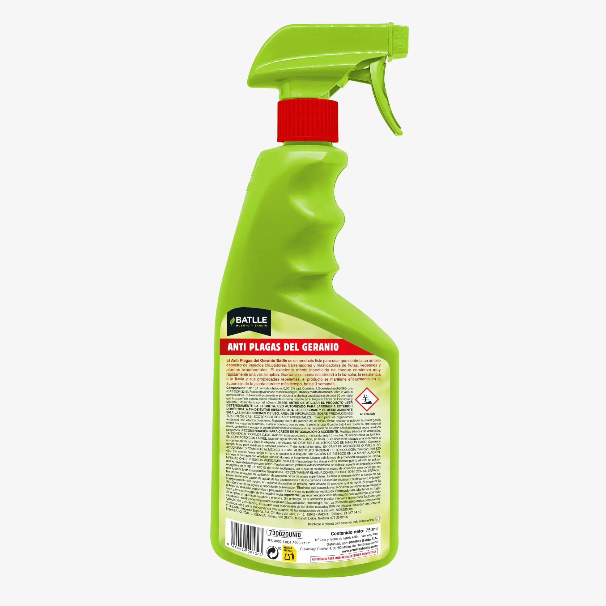 Batlle Fitosanitarios Anti Plagas del Geranio Listo uso 750ml