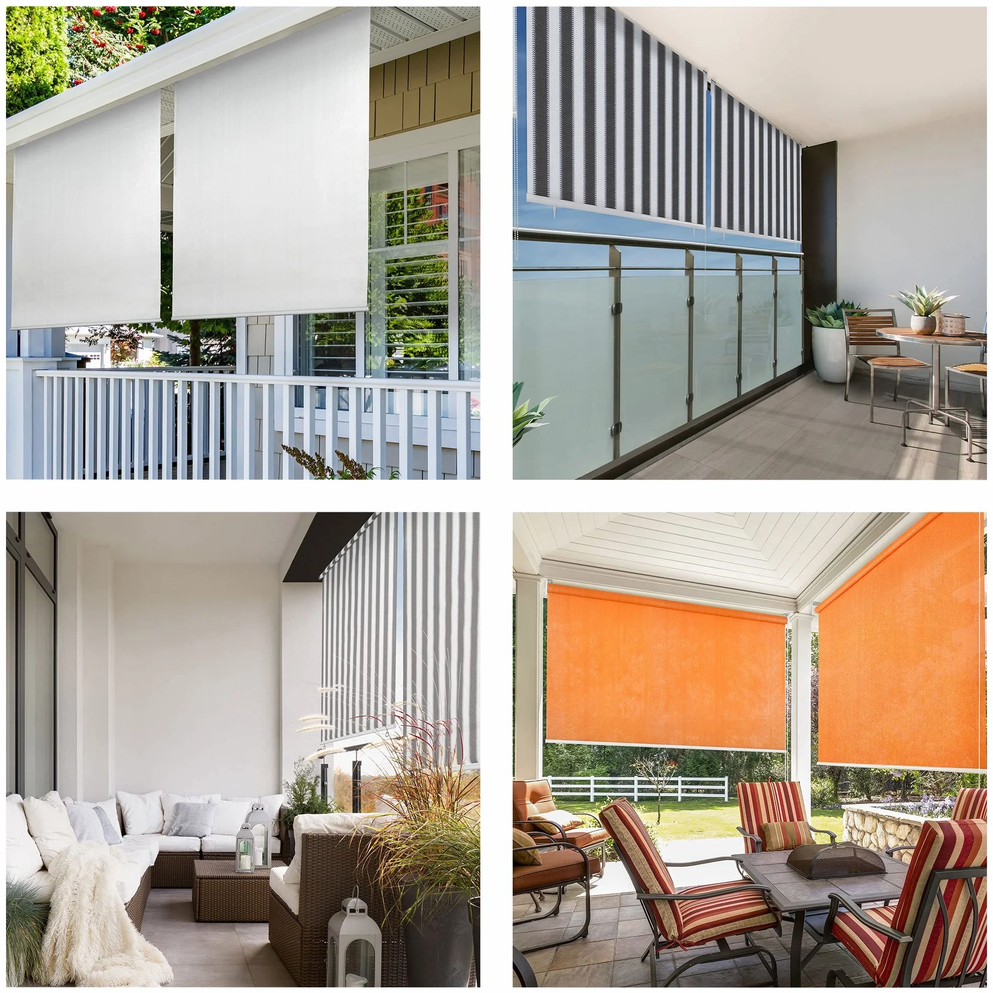 paramondo Estor Vertical Enrollable para Exterior Anti UV Protección de la Privacidad Impermeable Resistente, 140 x 240 cm [AnXAl] Blanco