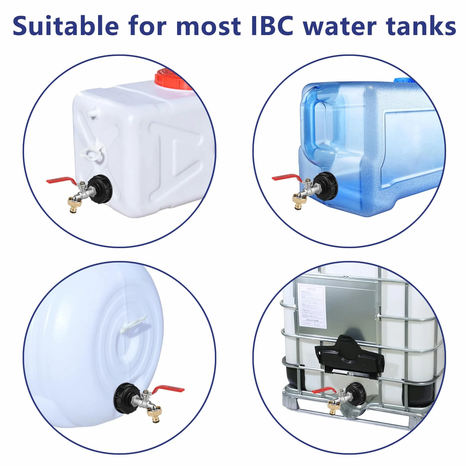 Grifo de drenaje IBC 3/4 pulgadas aleación, adaptador para tanque agua 1000L lluvia cisterna
