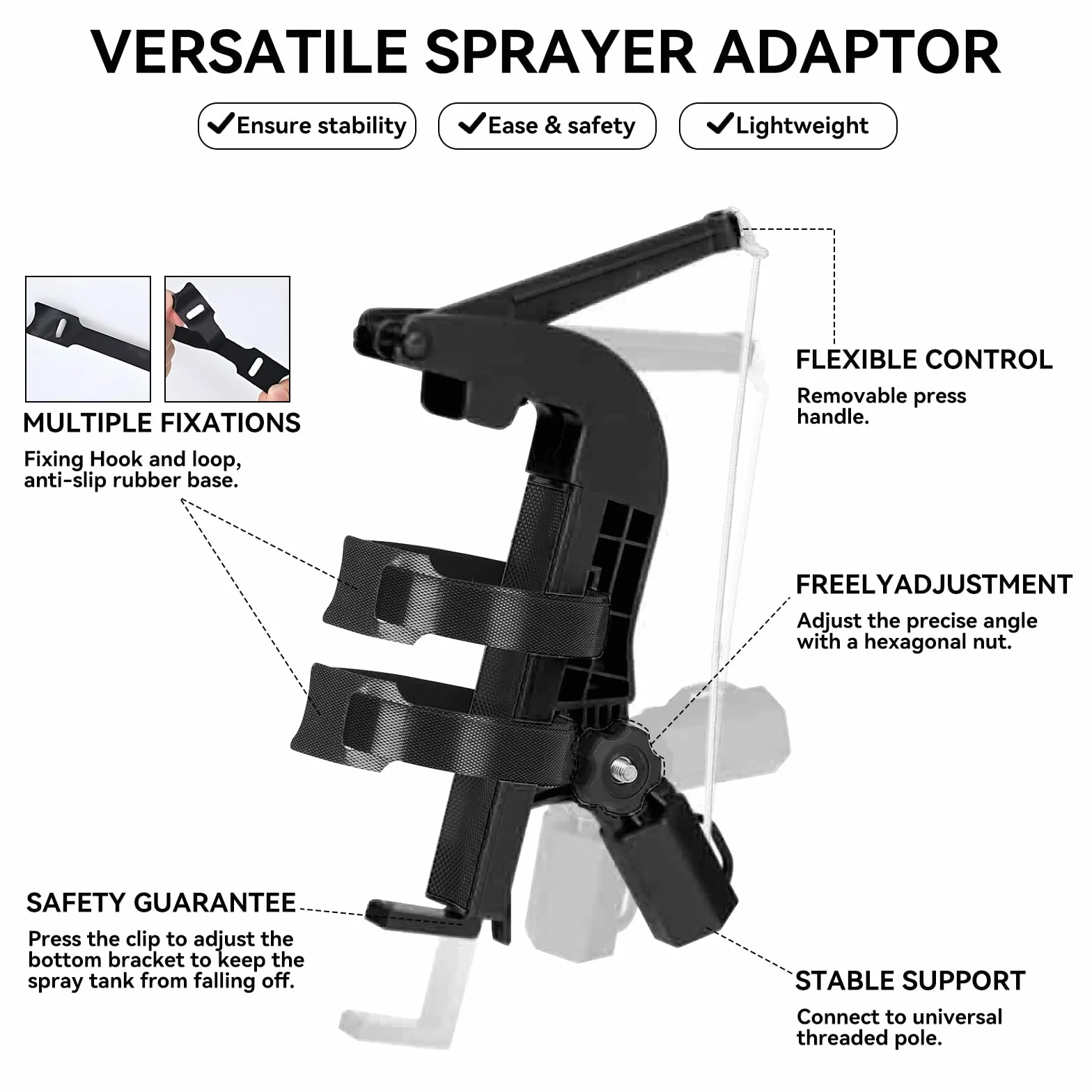 Barra Extensor De Lata De Aerosol, Adaptador Soporte Pulverizador, Extensión Mástil Telescópico 78, Limpiador Ventanas