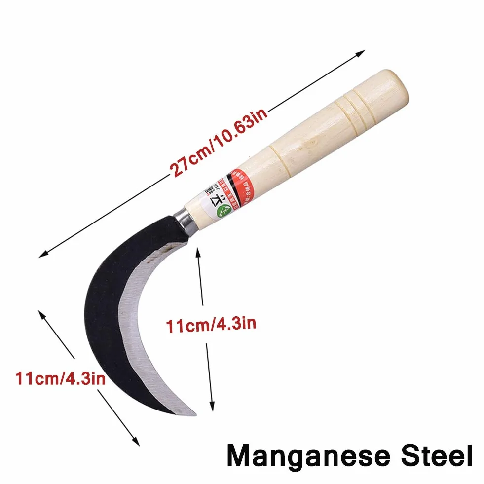 Hoz de Acero Japonesa para Jardinería con Mango de Madera