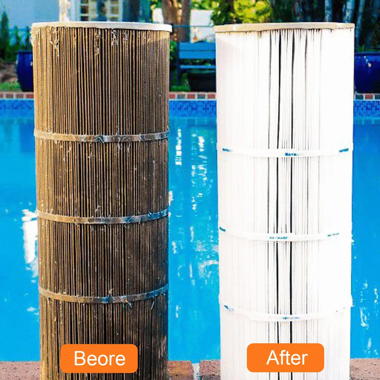 Limpiador de Cartucho de Filtro de Piscina SPA, Herramienta de Lavado Resistente y Duradero