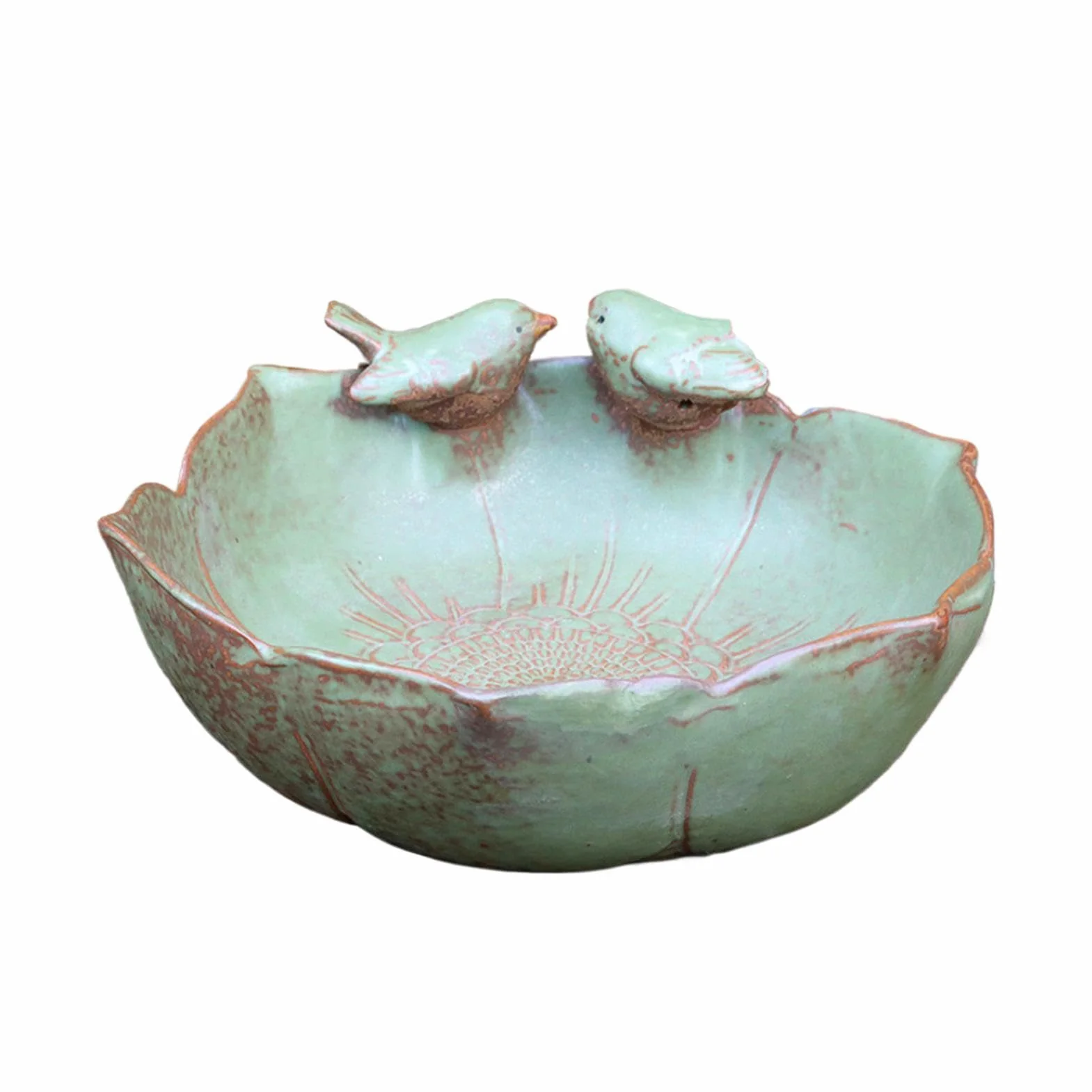 Baño de Pájaros de Cerámica Gran Alimentador Decoración para Jardín | Bebedero de Cerámica Maceta para Exterior para Jardín Interior Exterior, Patio, Balcón, Ventana, Terraza