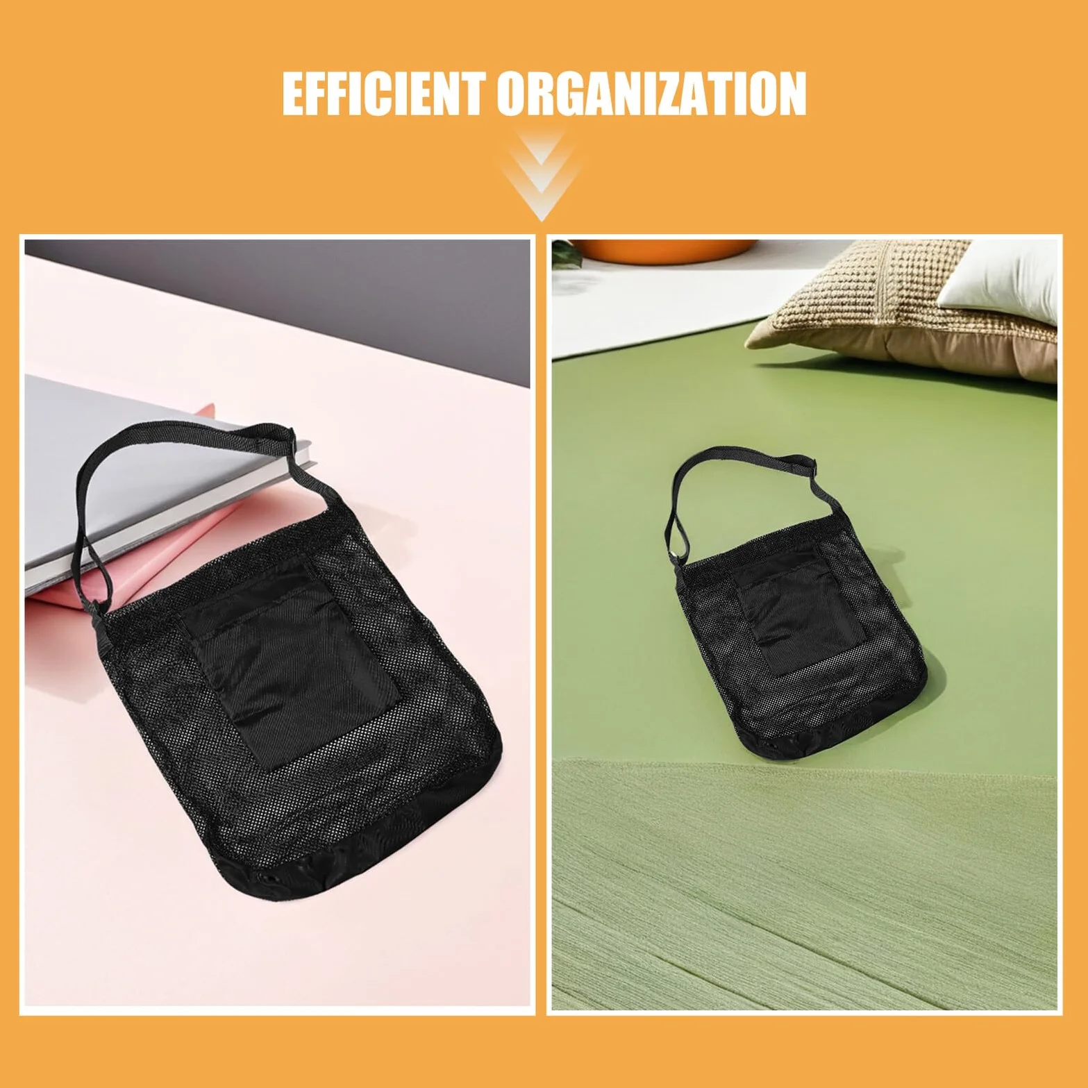 Bolsa Cruzada Para Recolección De Hongos Y Frutas 3 Unidades Para Jardín Manzanas Frutos Secos Hierbas Senderismo Malla Color Negro