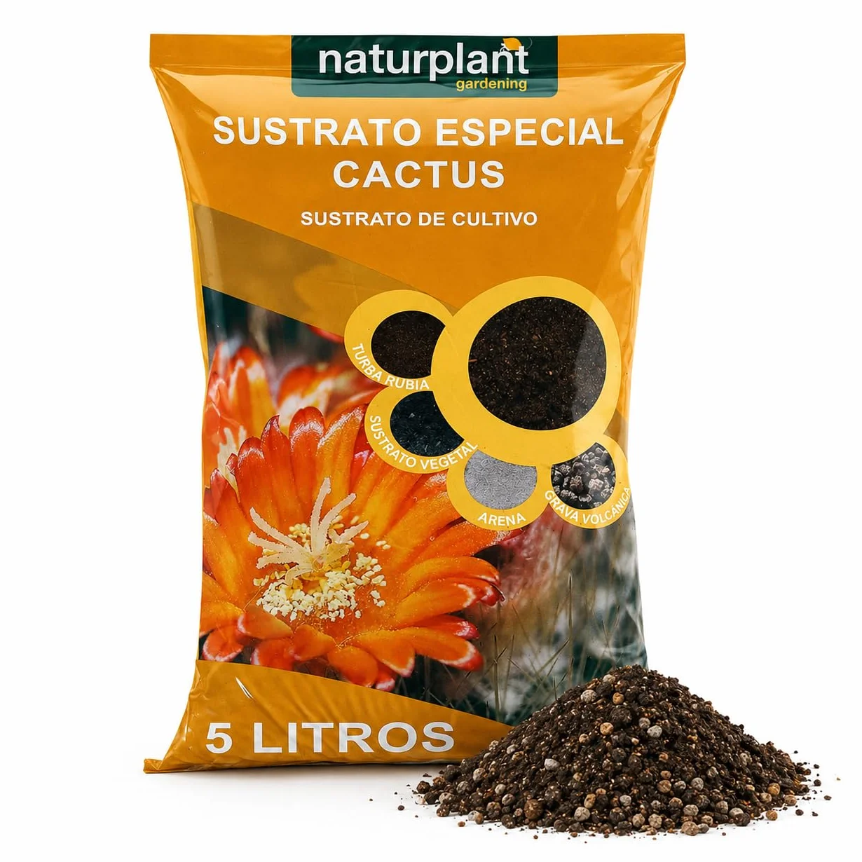 Sustrato Especial para Cactus 5 litros Naturplant