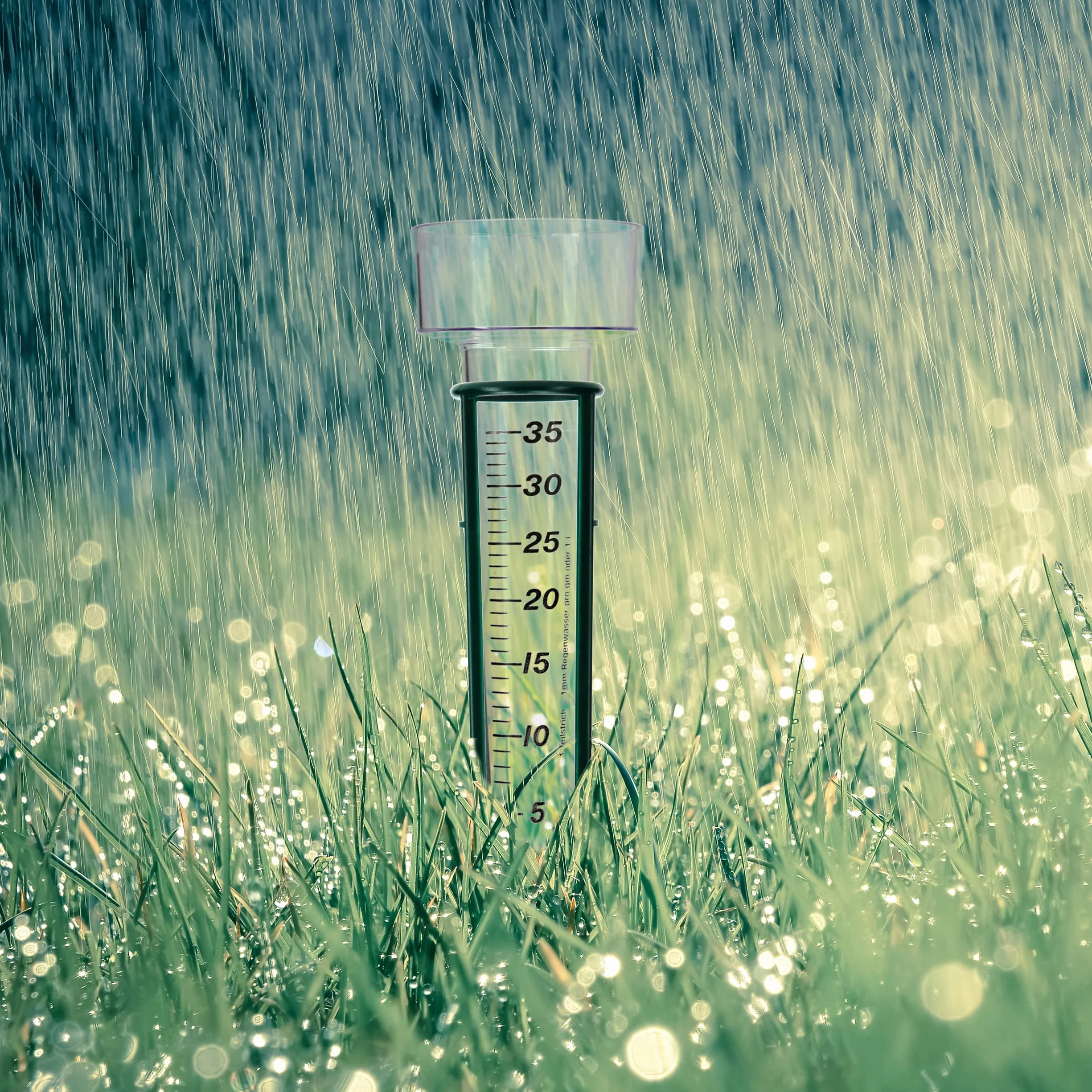 Lantelme Pluviómetro con Pica 24 cm x 8 cm Plástico Cristal Medidor de Precipitaciones