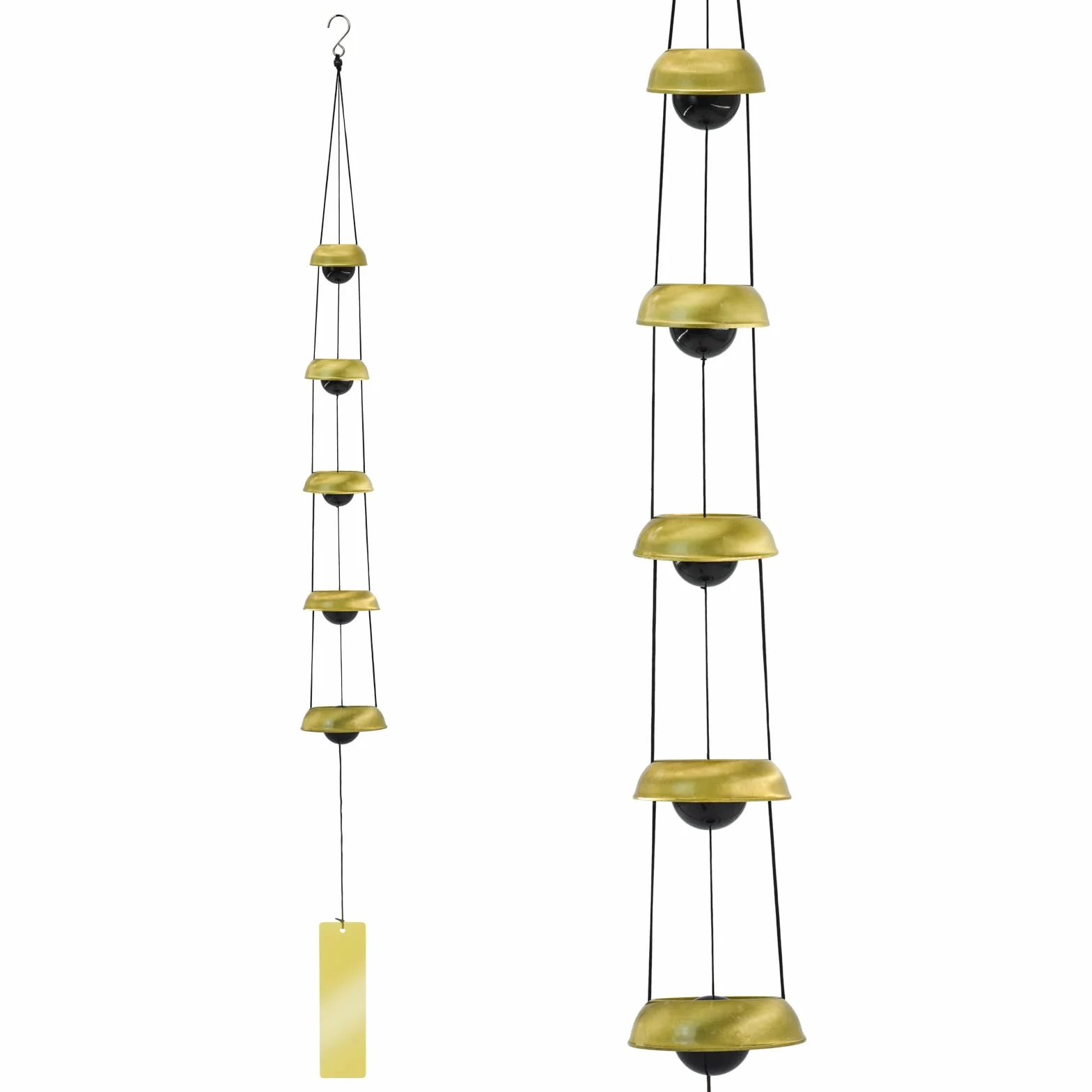 Campanas de viento de cobre para exteriores, 5 campanas Feng Shui, decoración de jardín y hogar