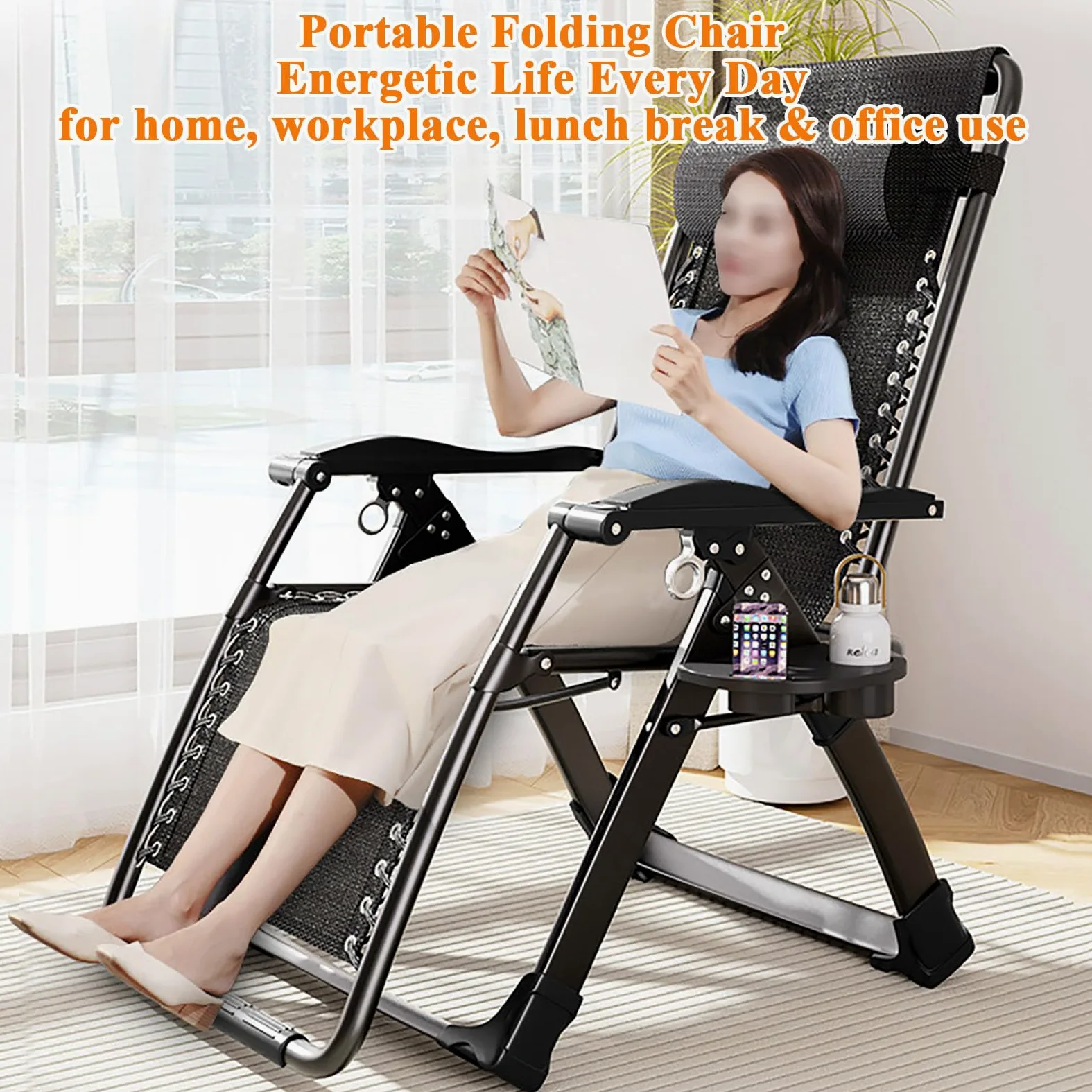 Tumbonas de Gravedad Cero Jardín Exterior Plegables | Tumbona Plegable con Cojín Acolchado,Reposacabeza ExtraíBle, Silla Reclinable Ergonómica y Resistente para Terraza,Salón