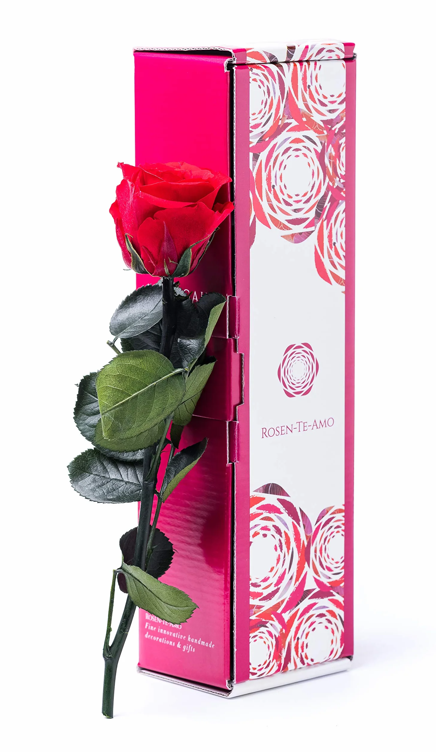 Rosa eterna preservada roja caja regalo design refinado flores naturales domicilio decoracion hogar