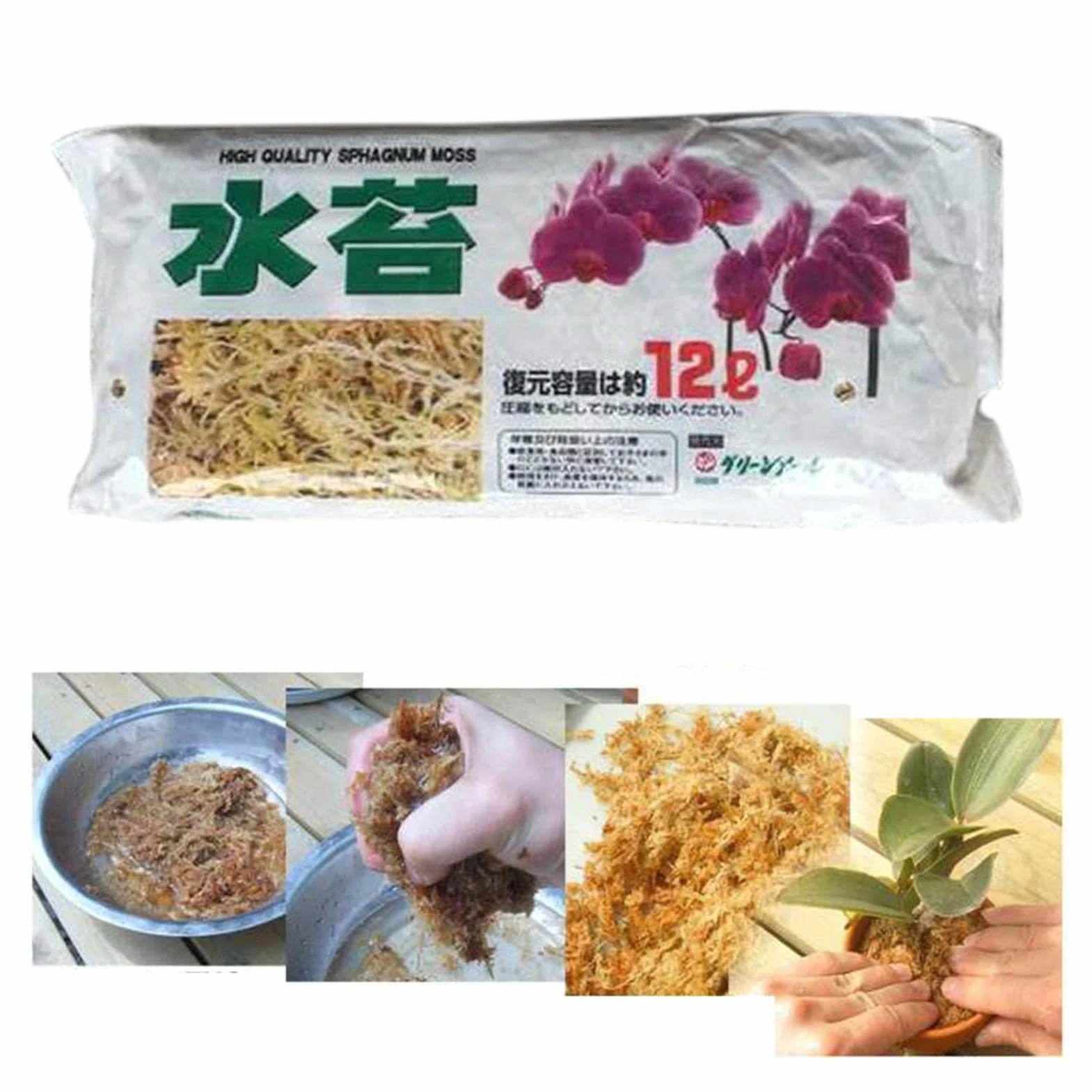 Musgo Sphagnum Natural 12L, Fertilizante Orgánico para Orquídeas, Enraizamiento Plantas y Esquejes