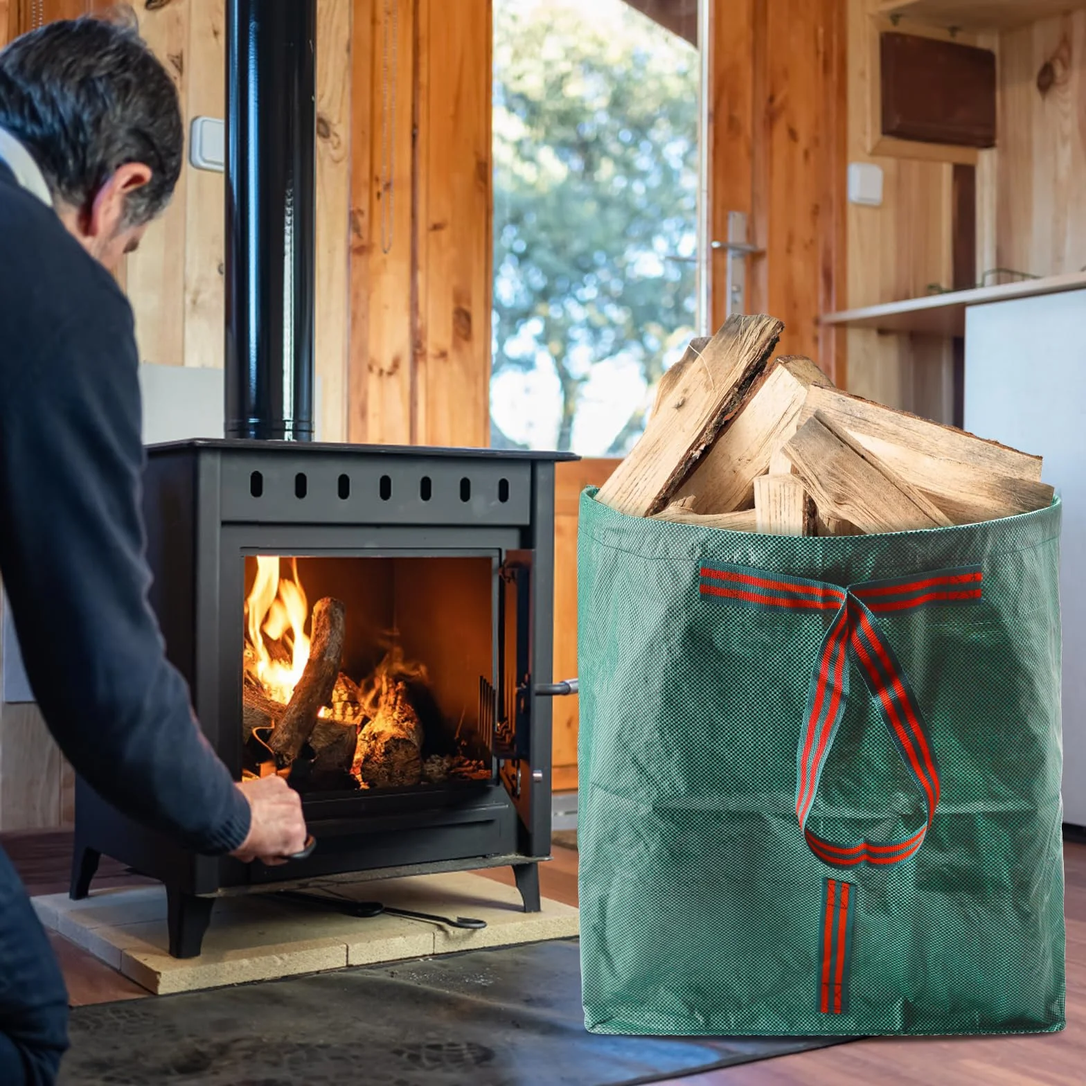 DAWRIS Sacos de Jardín 150 L, Bolsa plegable para residuos verdes con guantes