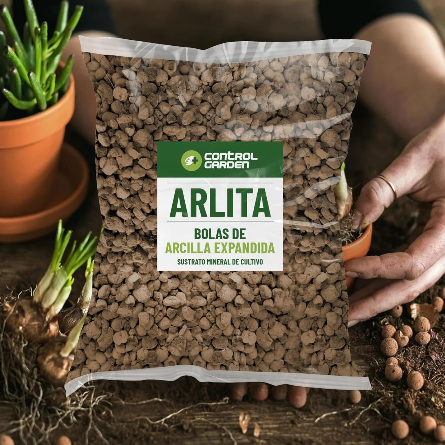 CONTROL GARDEN Arlita 10L + Perlita 10L + Vermiculita 10L Sustrato para Plantas