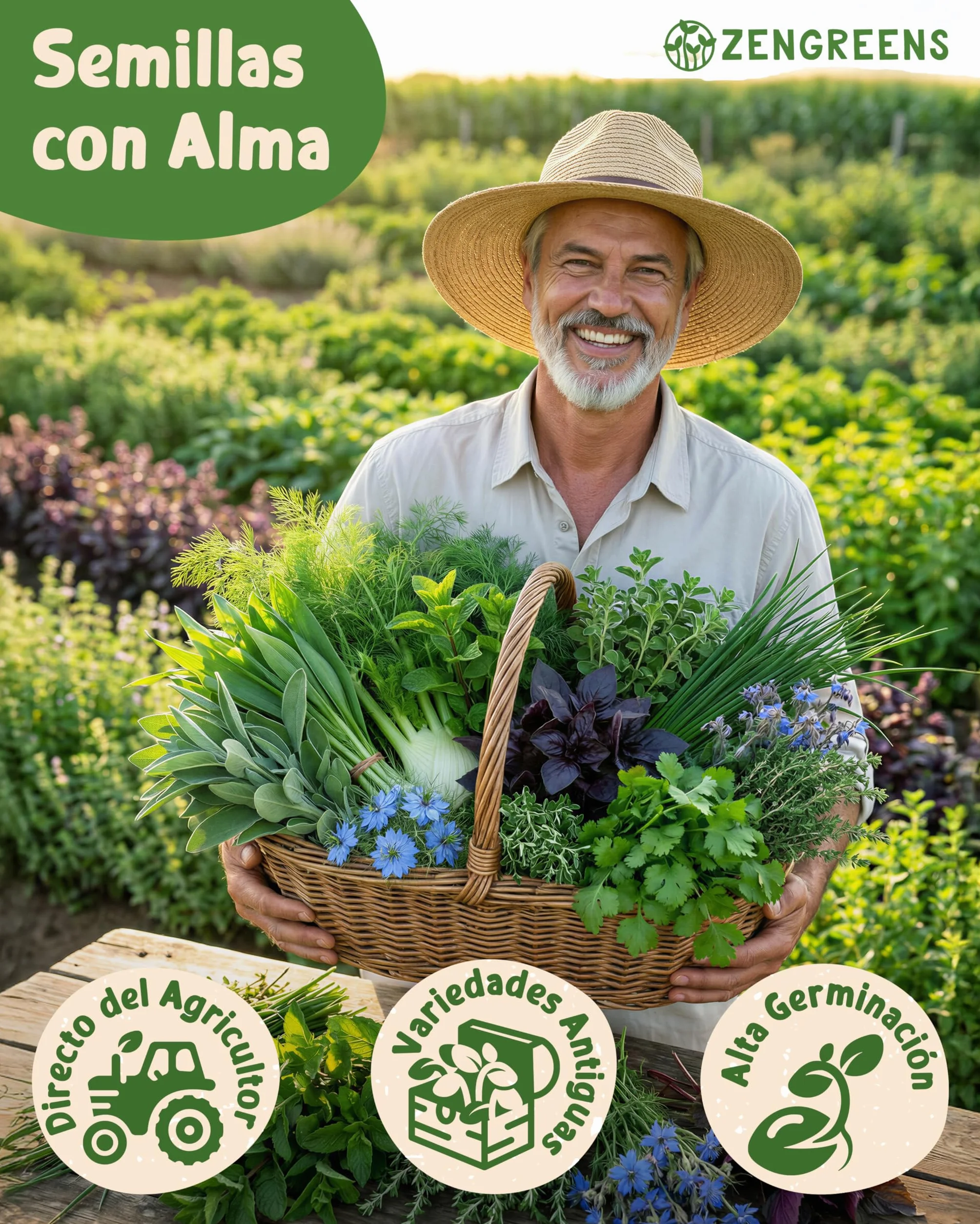 Set de semillas de hierbas aromáticas eco 25 variedades ZenGreens®
