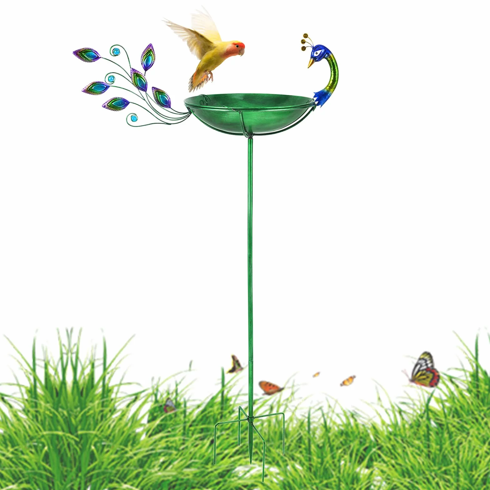 Bebederos Para Pájaros De Exterior Bebedero Resistente a la Intemperie con | Bebedero De Aves Resistente A La Intemperie Para Terraza Jardín Balcón Césped Decoración Estanque Y