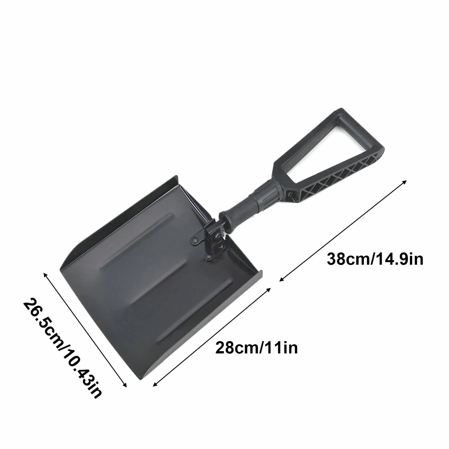 Pala de nieve plegable de aluminio ergonómica ligera telescópica resistente