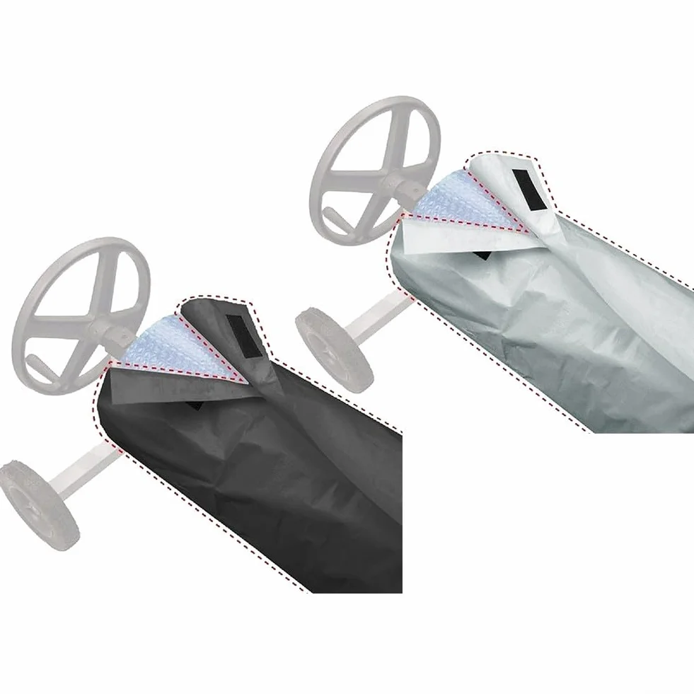 Rodillo protector manta solar piscina cubrir piscinas gris