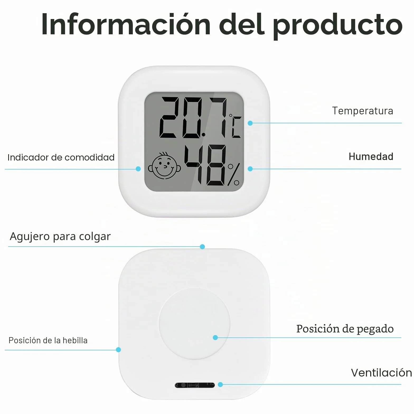 Mini Termómetro Higrómetro Digital 4 Piezas Termohigrómetro de Interior Medidor de Temperatura y Humedad
