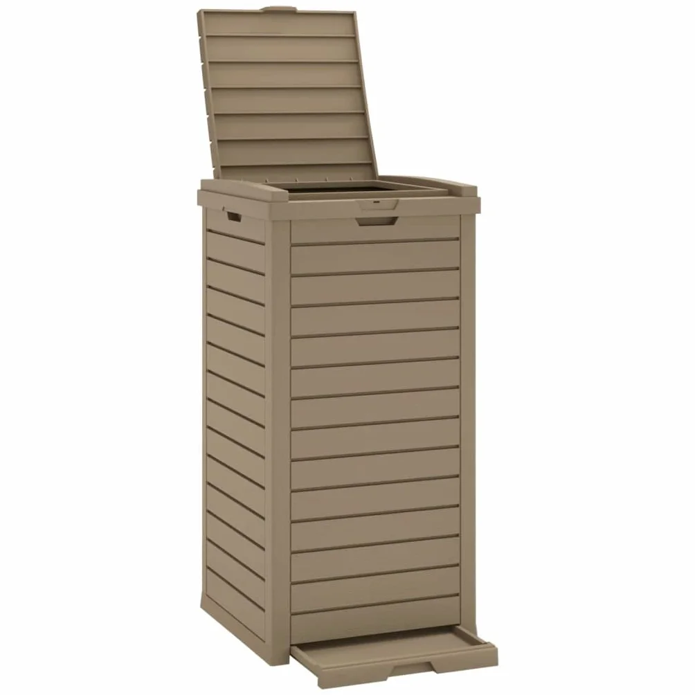 vidaXL Cubo de Basura Exterior Polipropileno marrón Claro 41x41x86 cm