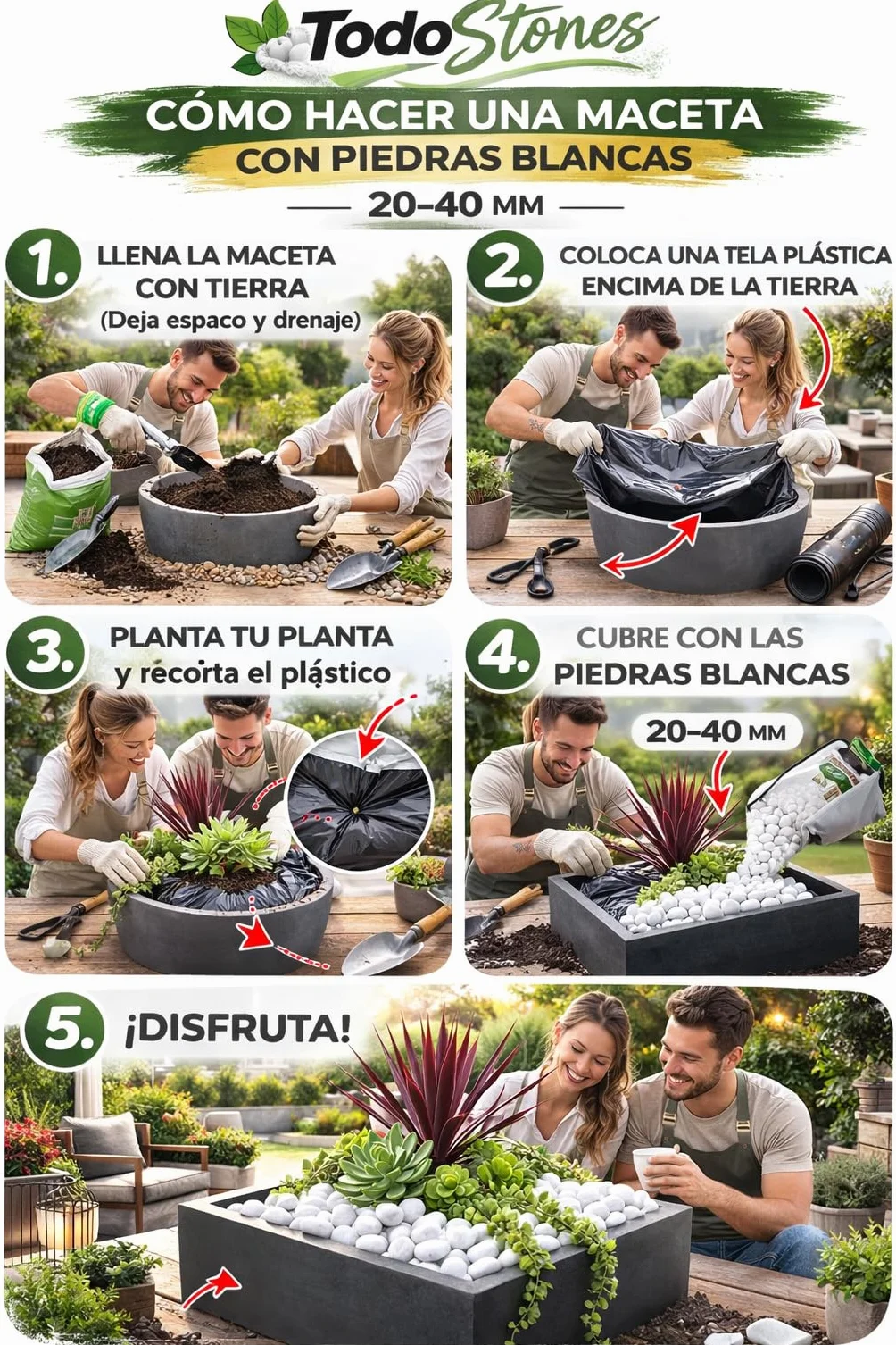 Canto Rodado Saco Blanco 10 kg 20-40mm