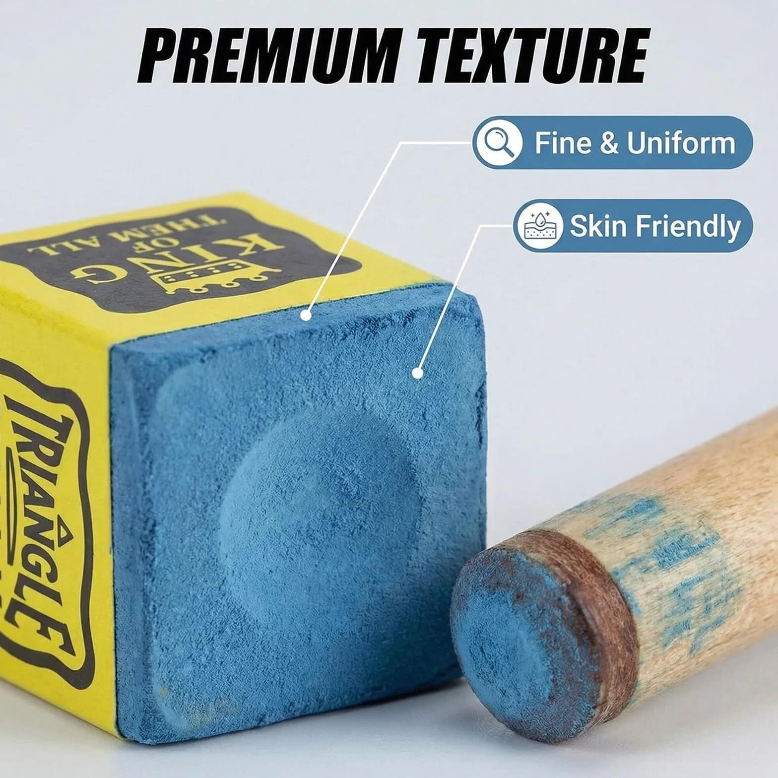 Tizas de Billar Premium Pack 12 Azul Profesionales con Estuche