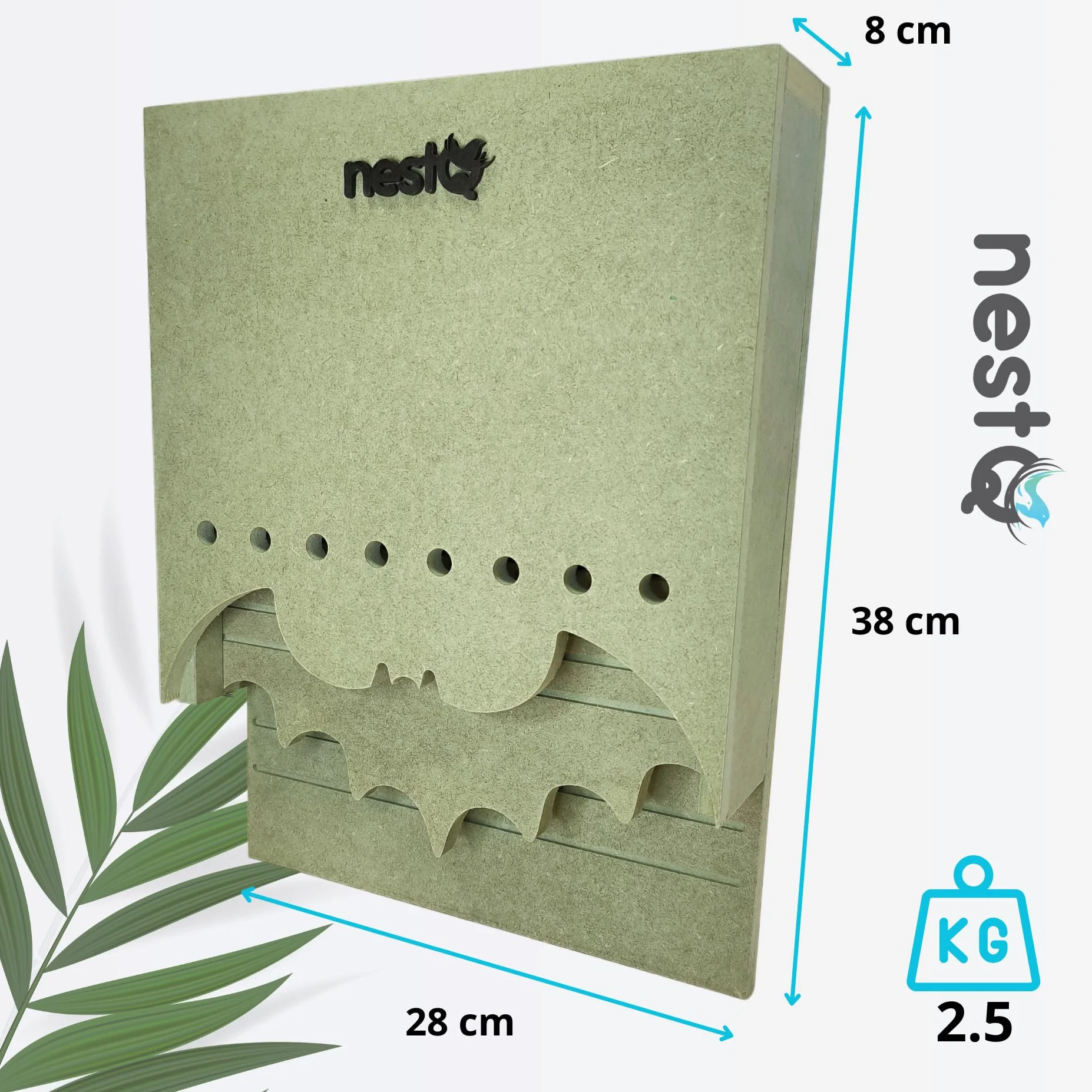 Pack De 2 Nidos para Murciélagos Exterior - Doble Cámara con Separador Extraíble - Murciélagos Europeos - Diseño En Forma De Murciélago - Ventilación Mejorada Y Ranuras Antideslizantes