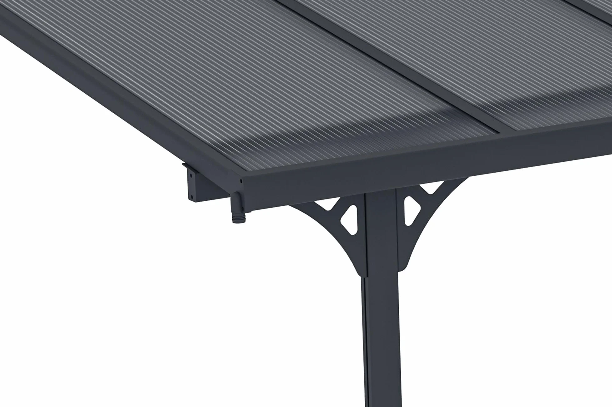Cazeboo Carport Pérgola Adosada 15m² KLEO 5x3m Aluminio Gris