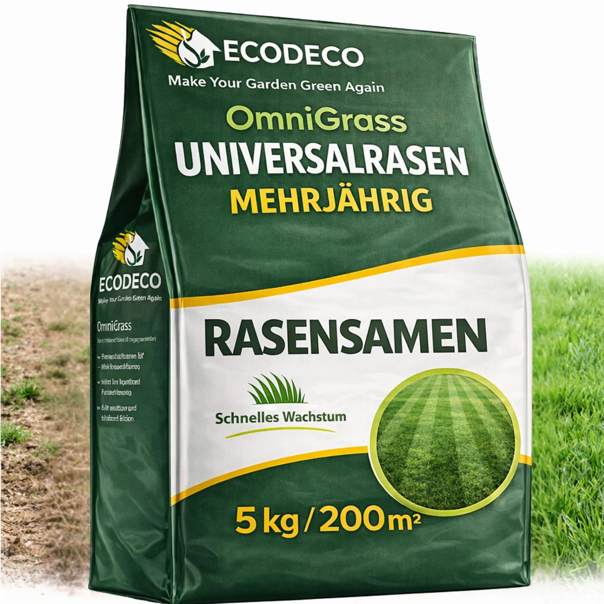 Semillas de Césped Universal 5 kg para 200 m² – Raigrás 50% Sombra, Regeneración Rápida