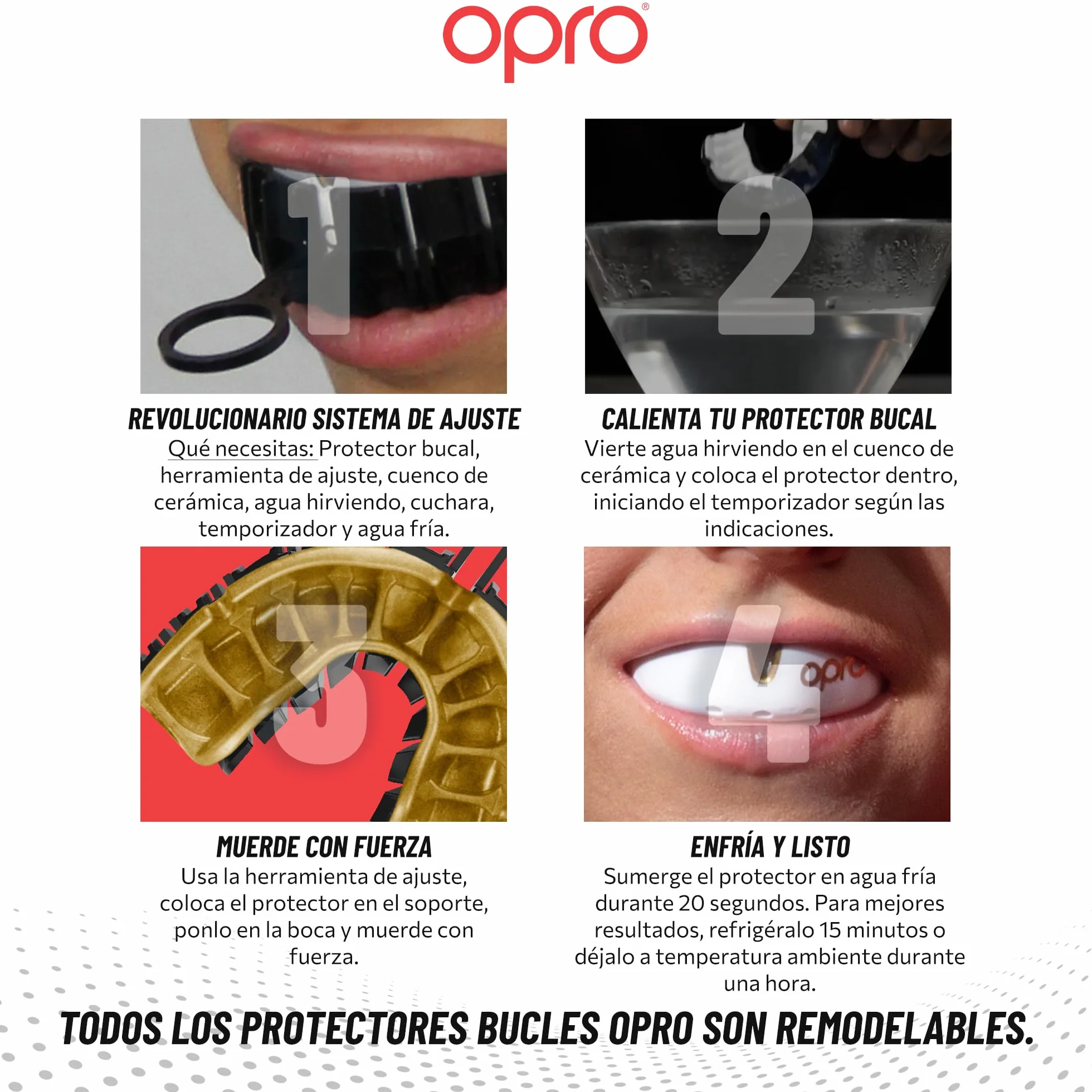 OPRO Protector Bucal Gold Level para Brackets, Deportivo, Protección y Ajuste, Rugby, Boxeo, MMA