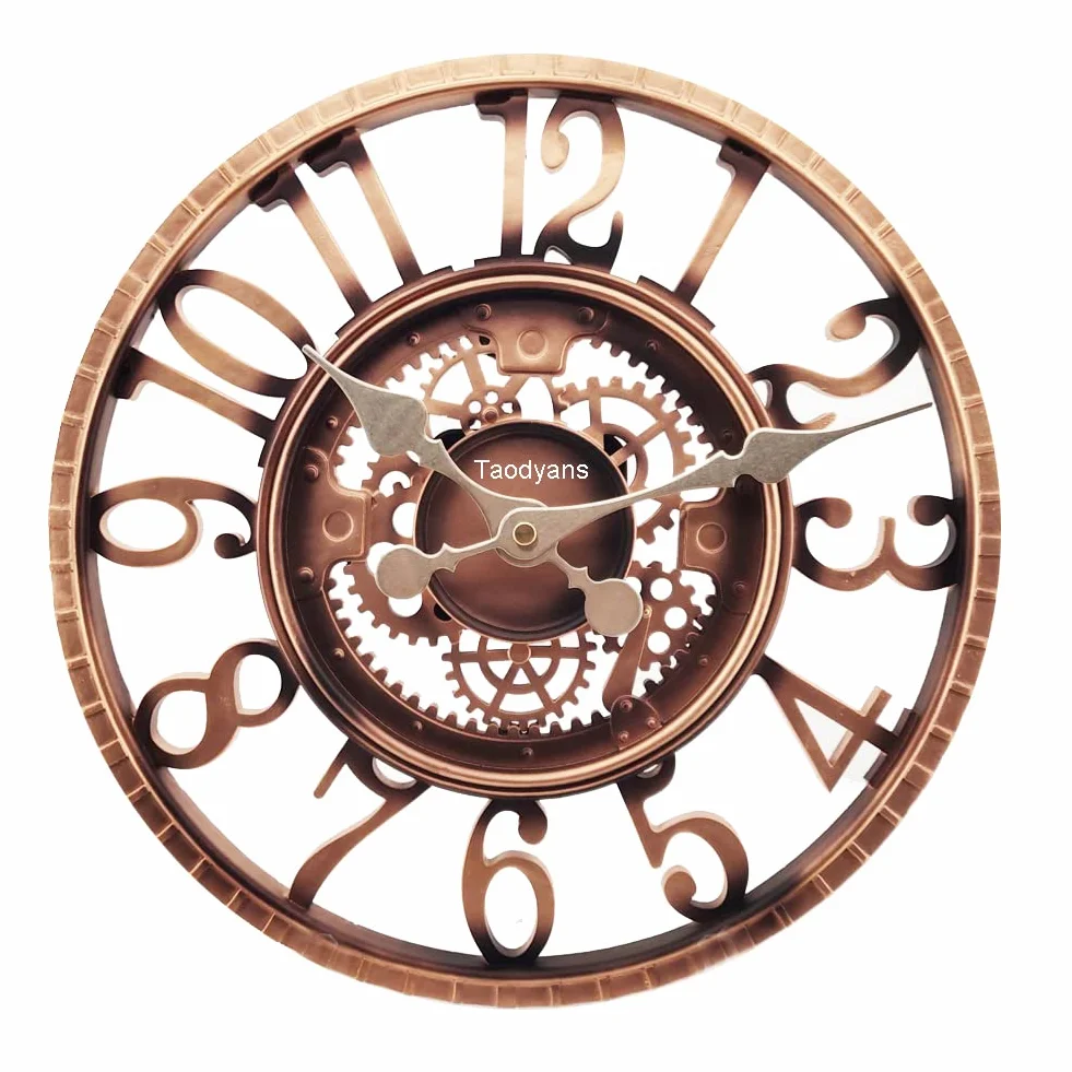 Reloj de Pared Impermeable 30 cm Cobre para Jardín Exterior