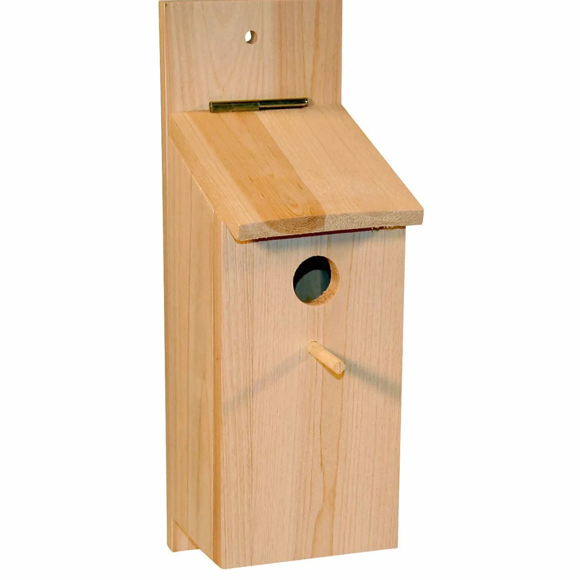 Kerbl Kit de bricolaje para caja nido, casa para pájaros, 36x12x14 cm, madera natural, orificio 32 mm, tapa con bisagra