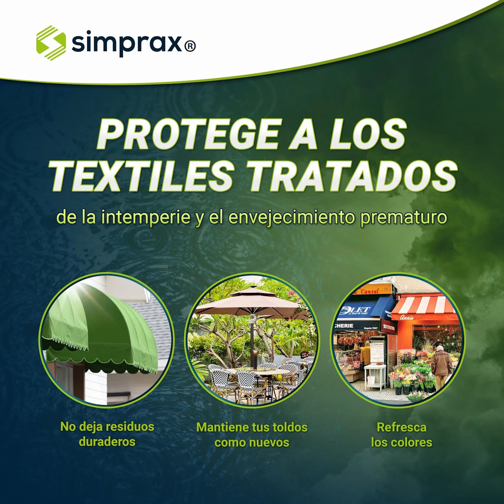 Limpiador para Toldos 2,5 L – Sin PFC Biodegradable – Elimina Moho Manchas Verdes – Detergente Eficaz para Tejidos Exterior