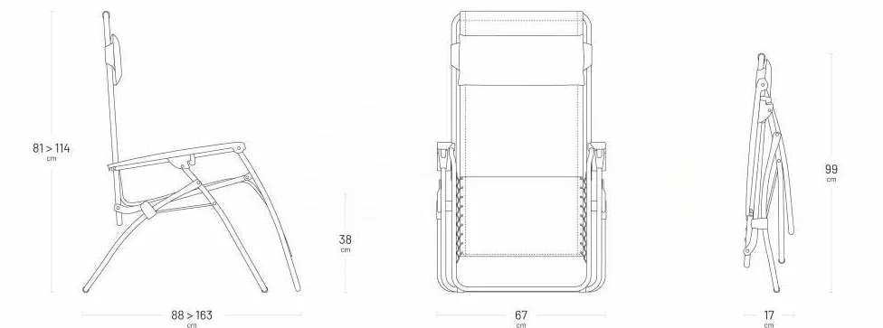 Lafuma Mobilier Silla RT 1, Batyline, Ocean II, 87 x 68 x 114 cm