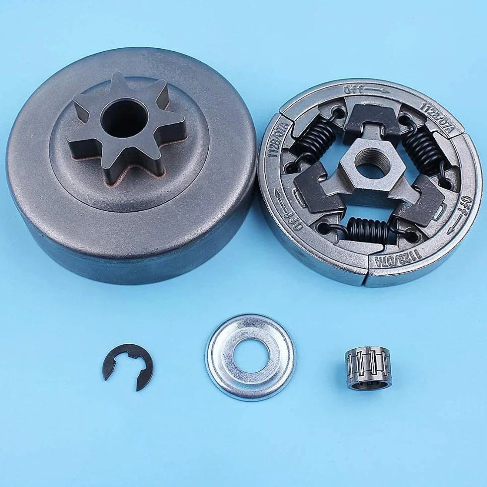 3/8 "-7T Kit de cojinete de Tambor de Embrague de piñón Recto Compatible con Stihl MS391 MS311 MS 391311 Repuestos de Repuesto para arandela de Motosierra E-Clip