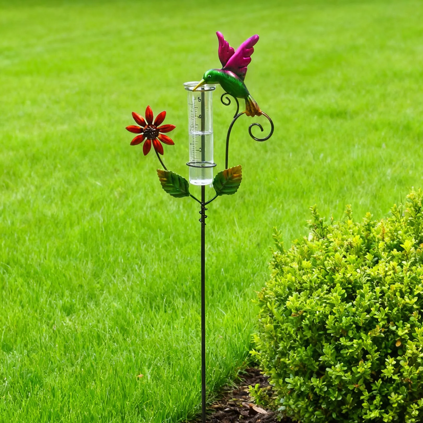 Pluviómetro para jardín Resistente a heladas con Soporte metálico