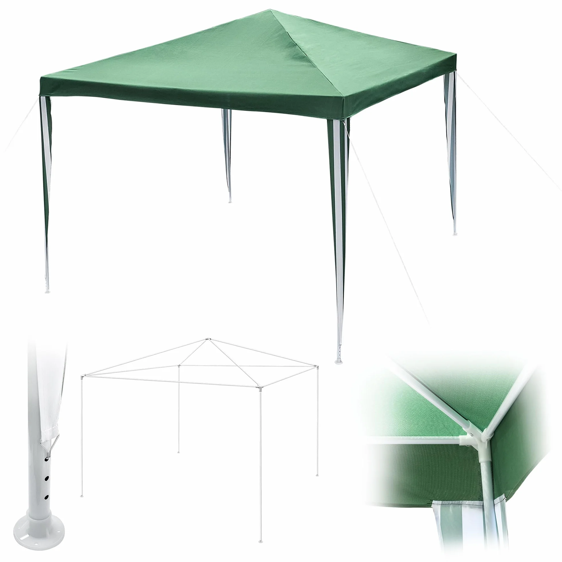 KADAX Cenador plegable para jardín 2,9x2,9x2,55 m resistente a la intemperie verde