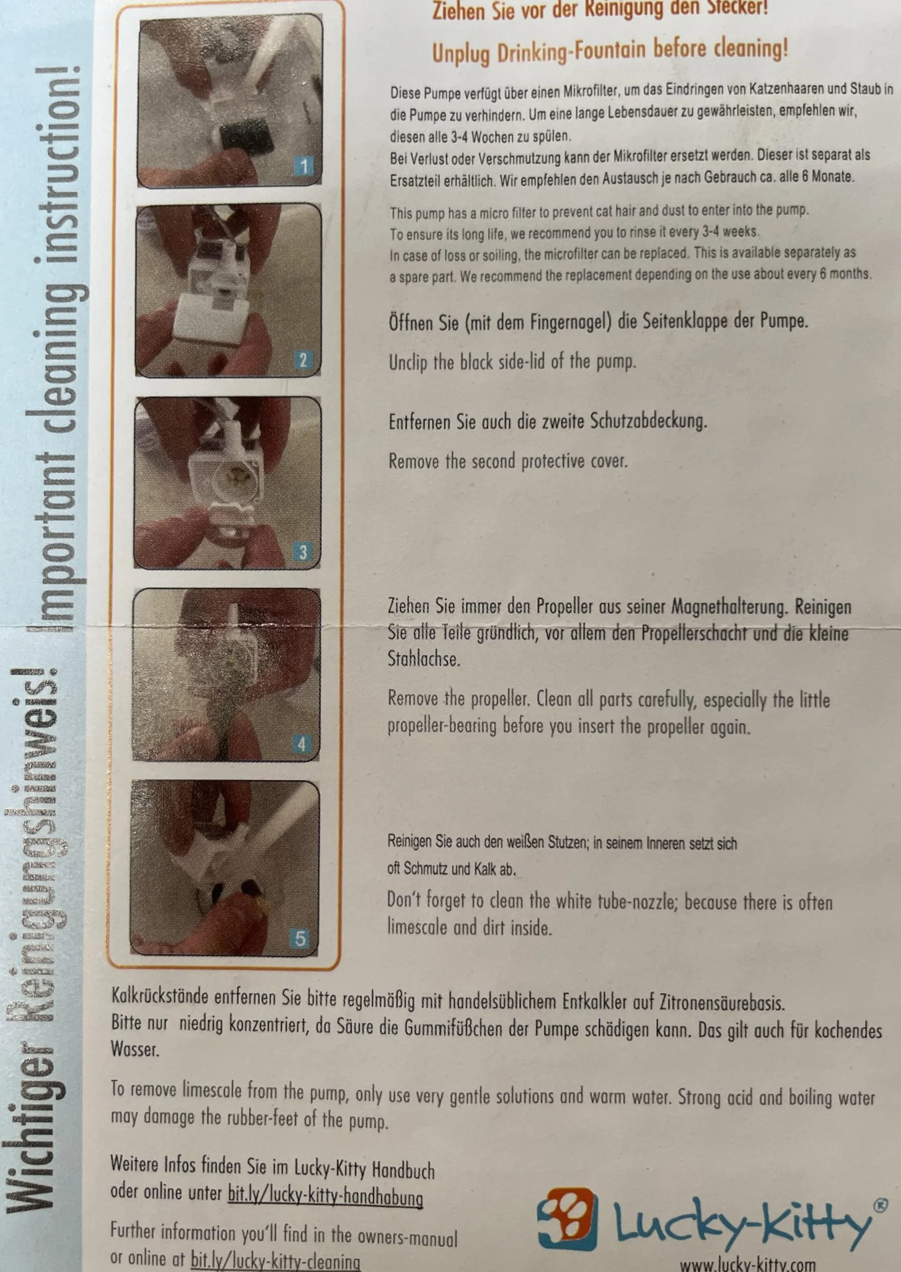 Lucky-Kitty Microbomba USB para fuente de gato, bajo ruido, ahorro de energía