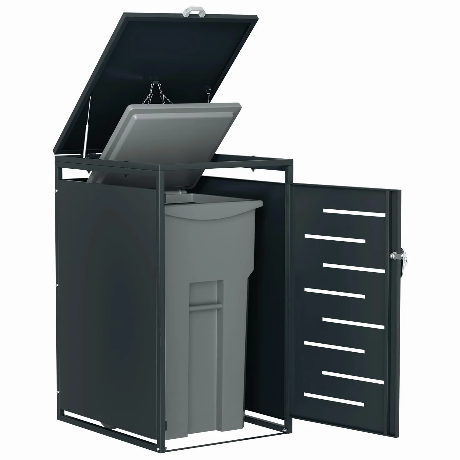 Caja para contenedores de basura 120L/240L acero galvanizado antracita