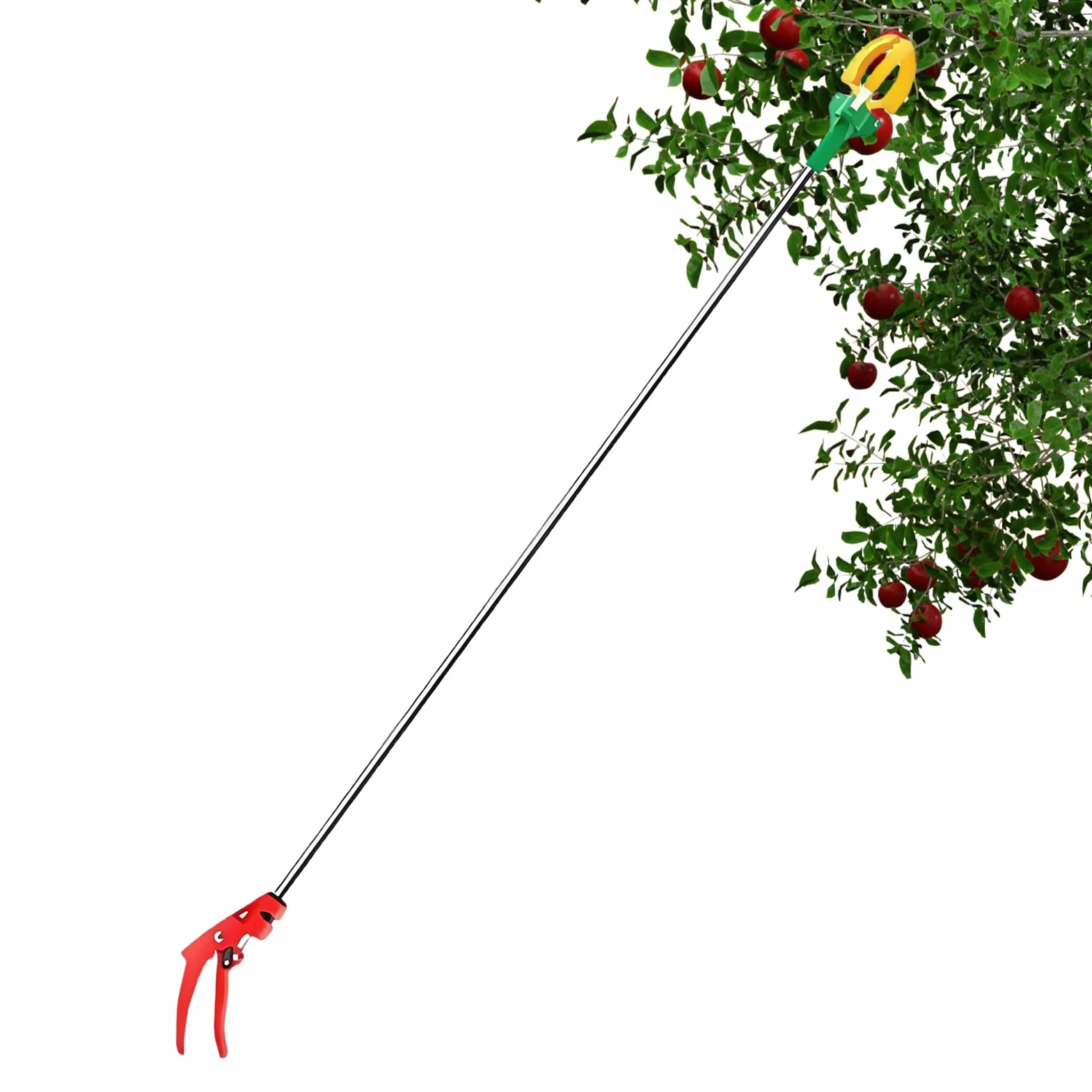 Recogedor de frutas para árboles, recogedor de frutas extensible de 3 garras, dispositivo manual ajustable para cosechar peras, aguacates, cerezas, caquis 3 metros