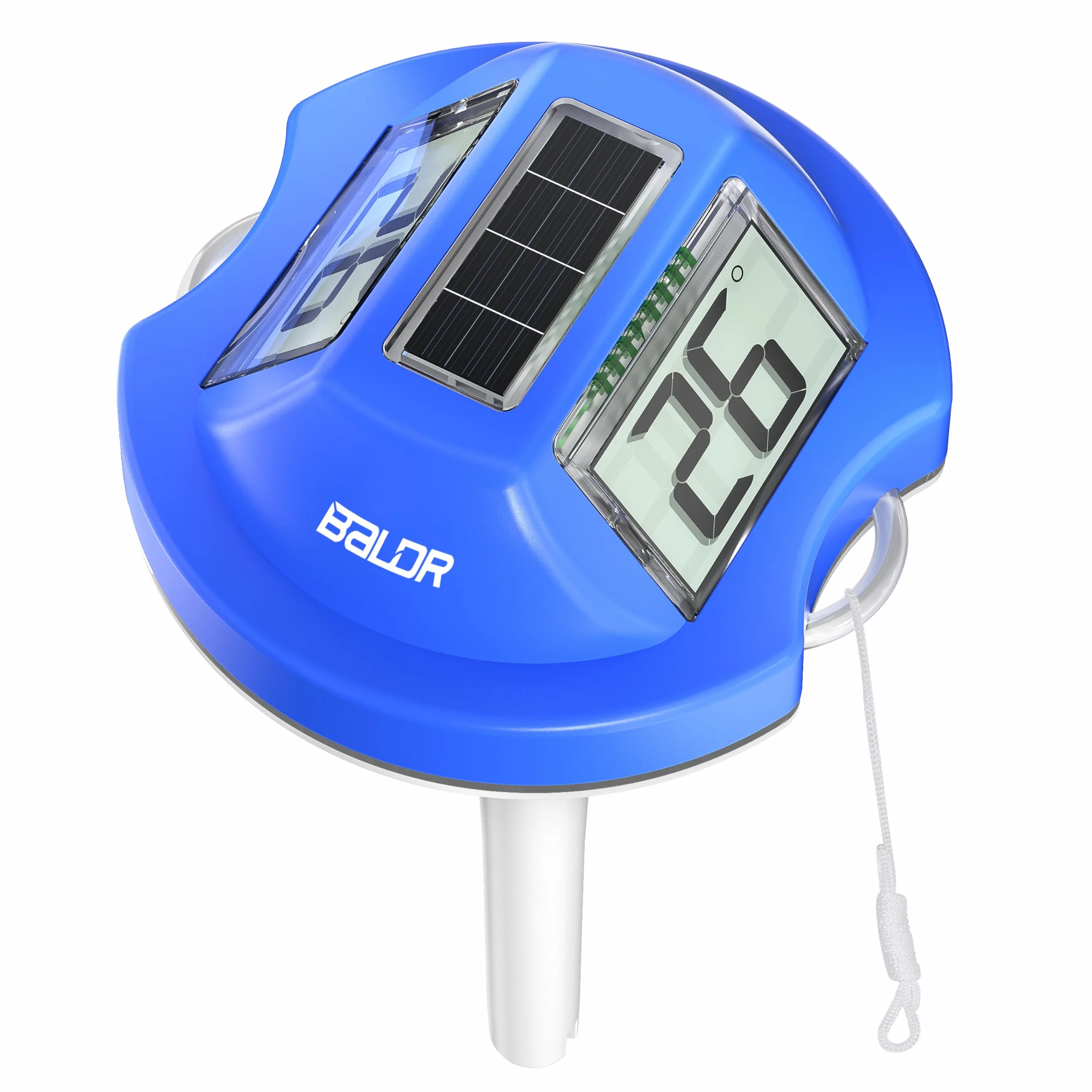 BALDR Termómetro piscina solar flotante IPX7 impermeable doble pantalla antirreflejos