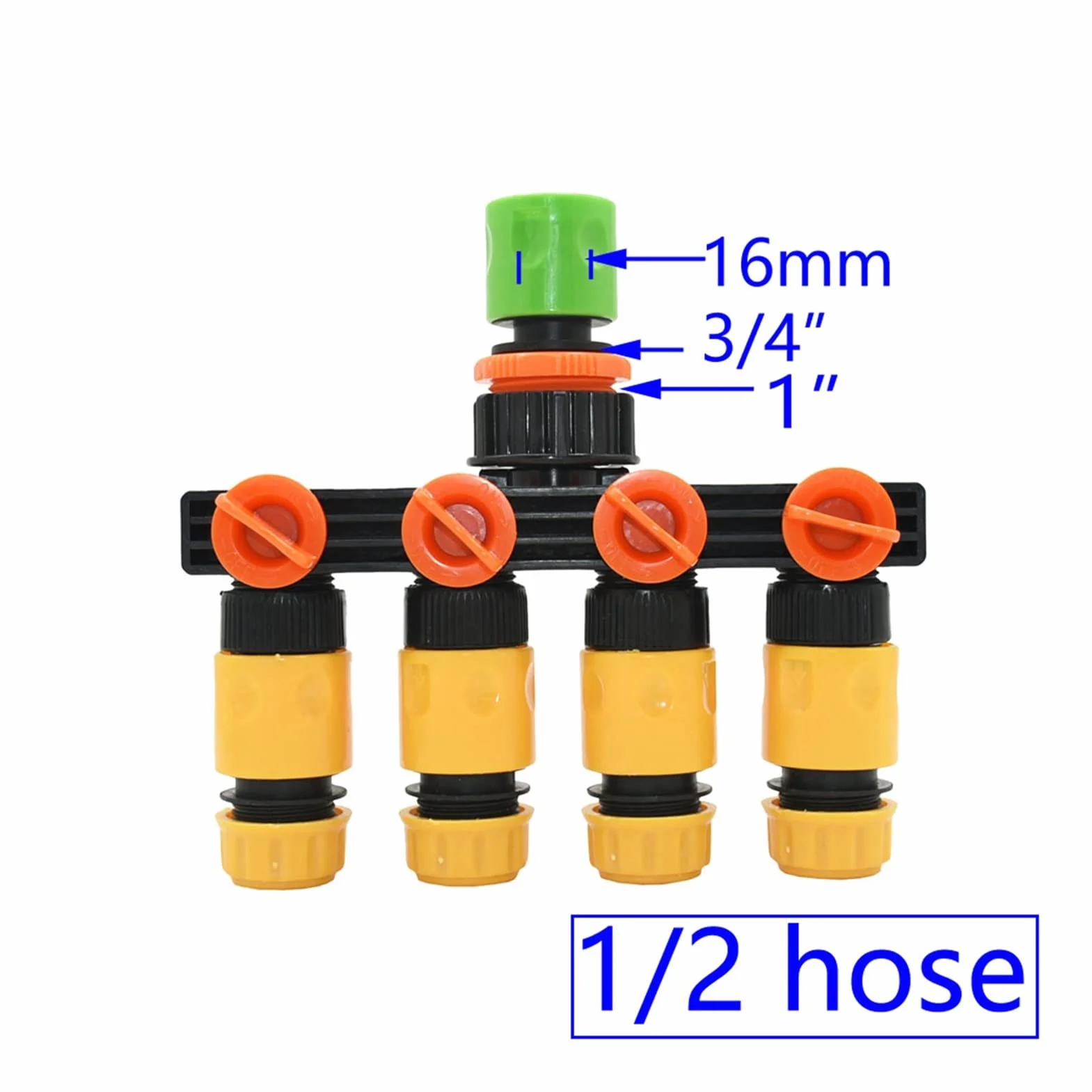 Adaptador de Conector de Utilidad Adaptador de Conector de Manguera Hembra 1/2" 3/4" 1" Giro 1/2 3/4 Manguera Grifo de Jardín de 4 Vías Colector de Manguera 16 Mm 20 Mm Derivación Válvula de Riego de